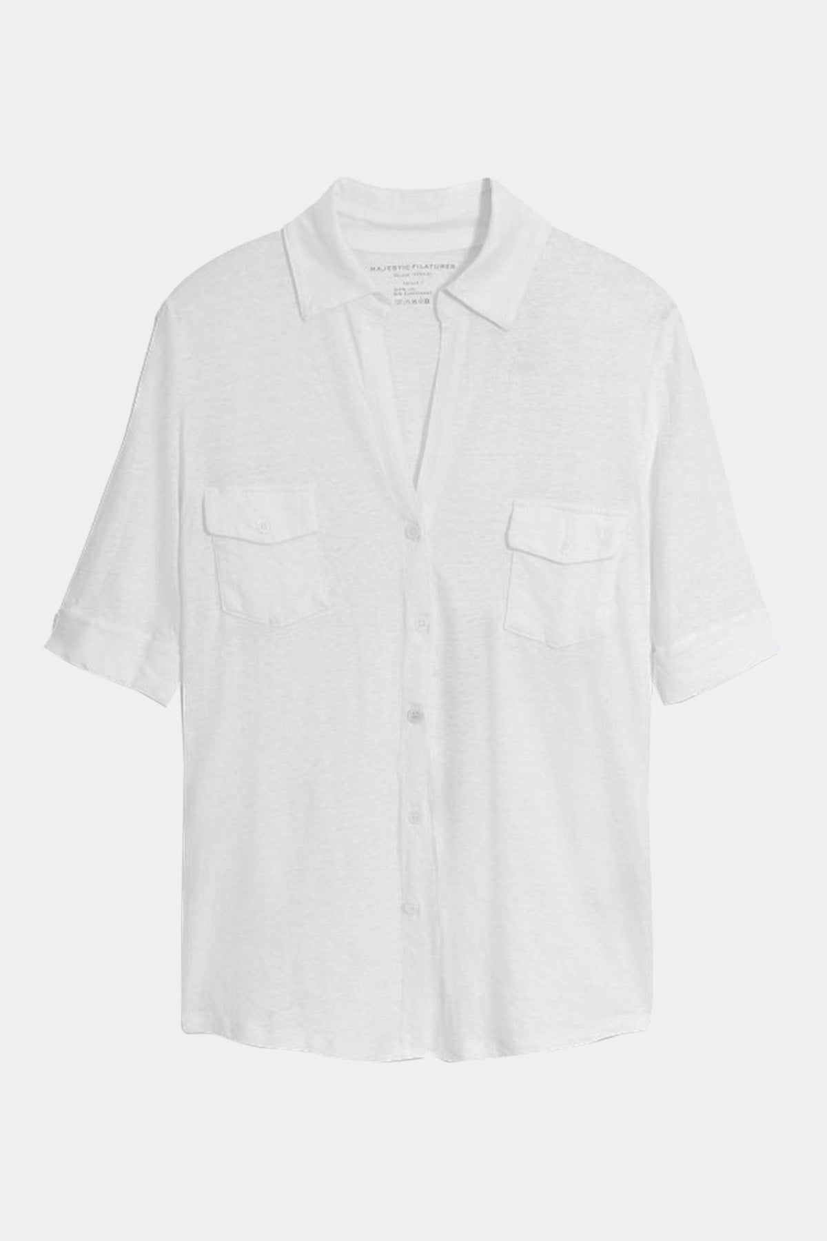 Majestic  Lydia Cepli Streç Keten Gömlek