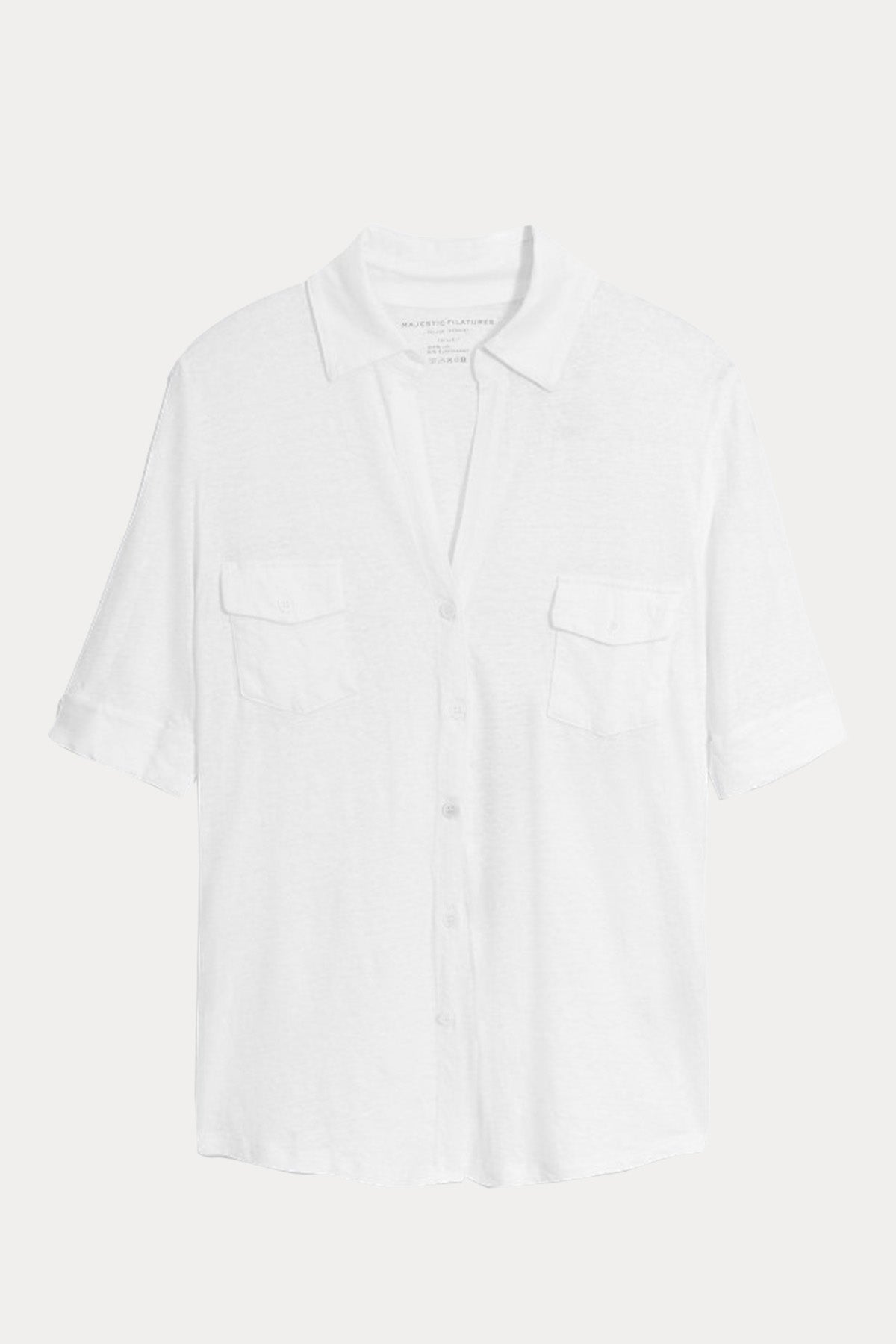 Majestic  Lydia Cepli Streç Keten Gömlek