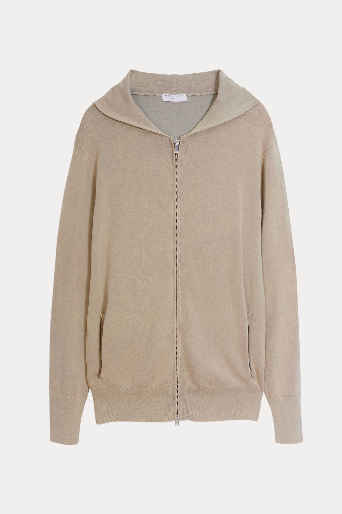Majestic Kapüşonlu İnce Örgü Triko Ceket