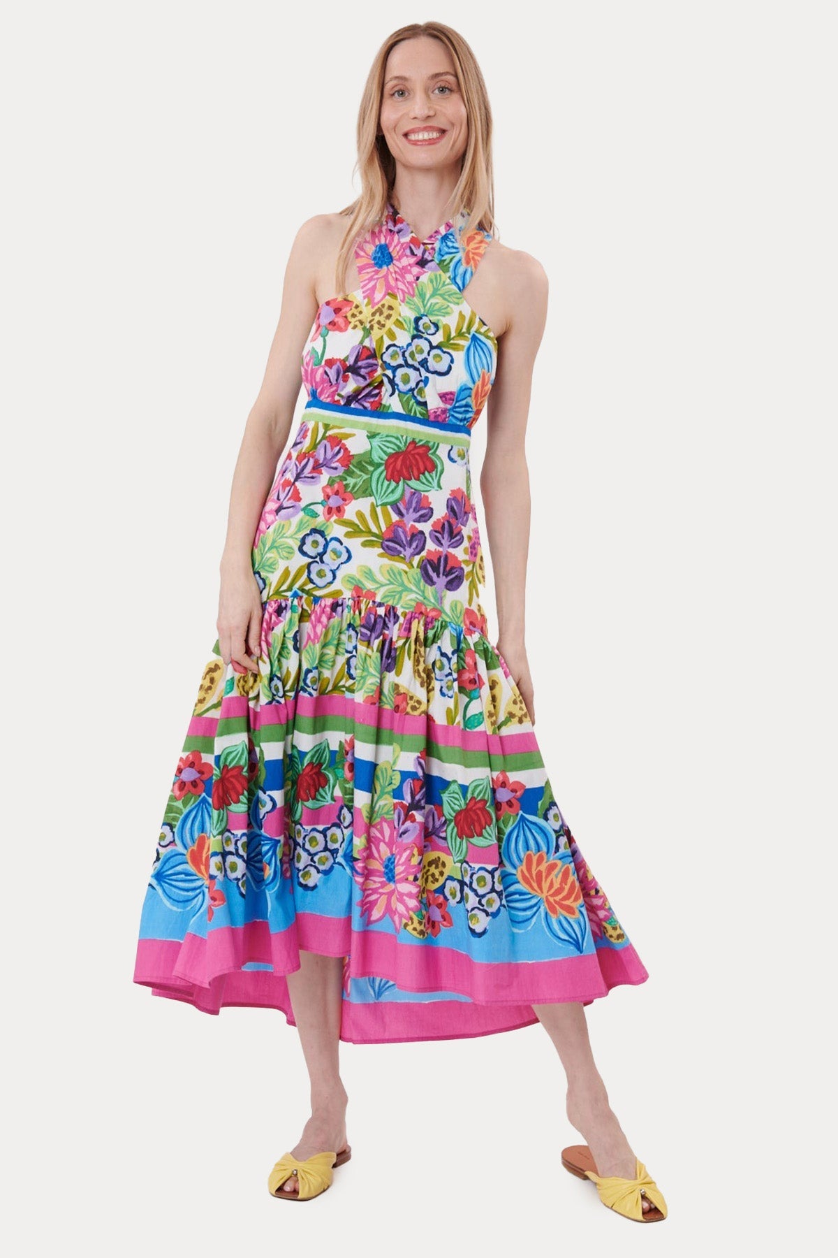 Rene Derhy Çiçek Desenli Midi Elbise