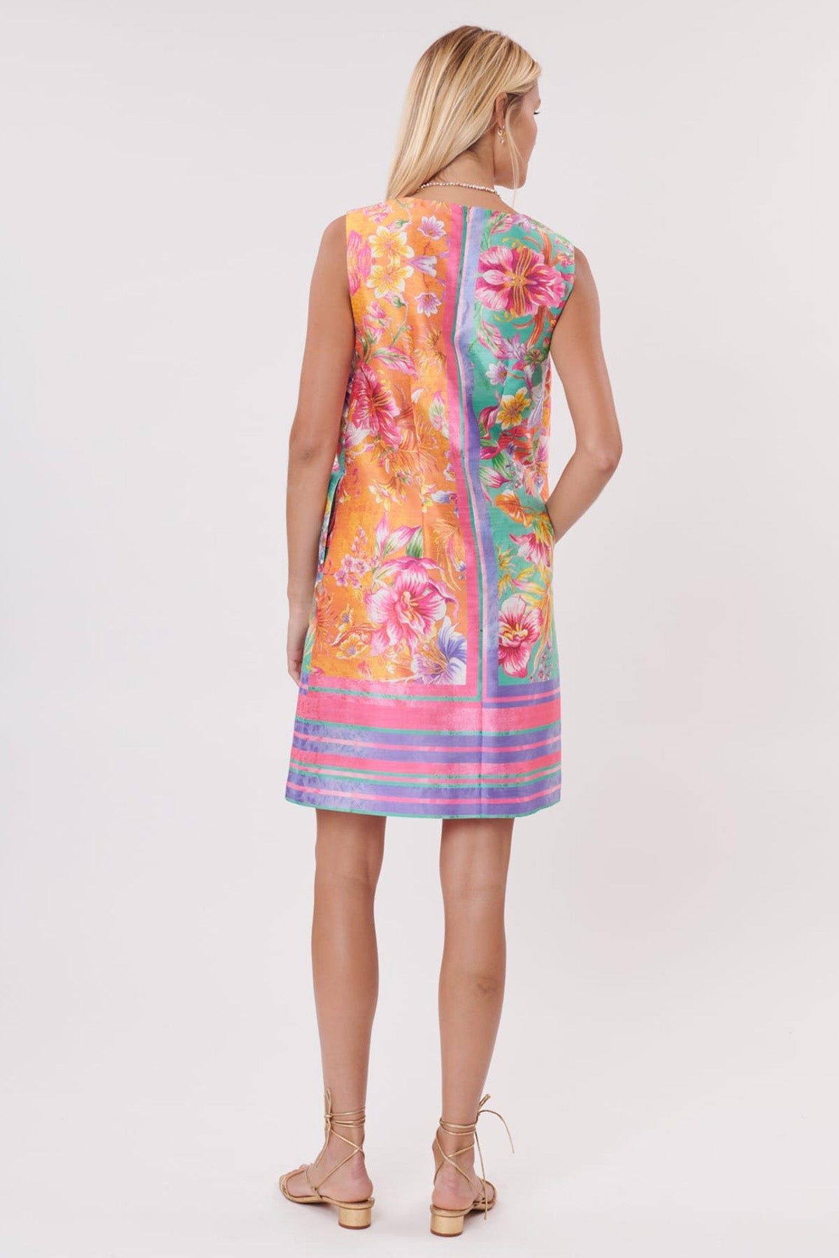 Rene Derhy Yuvarlak Yaka Desenli Dizüstü Elbise