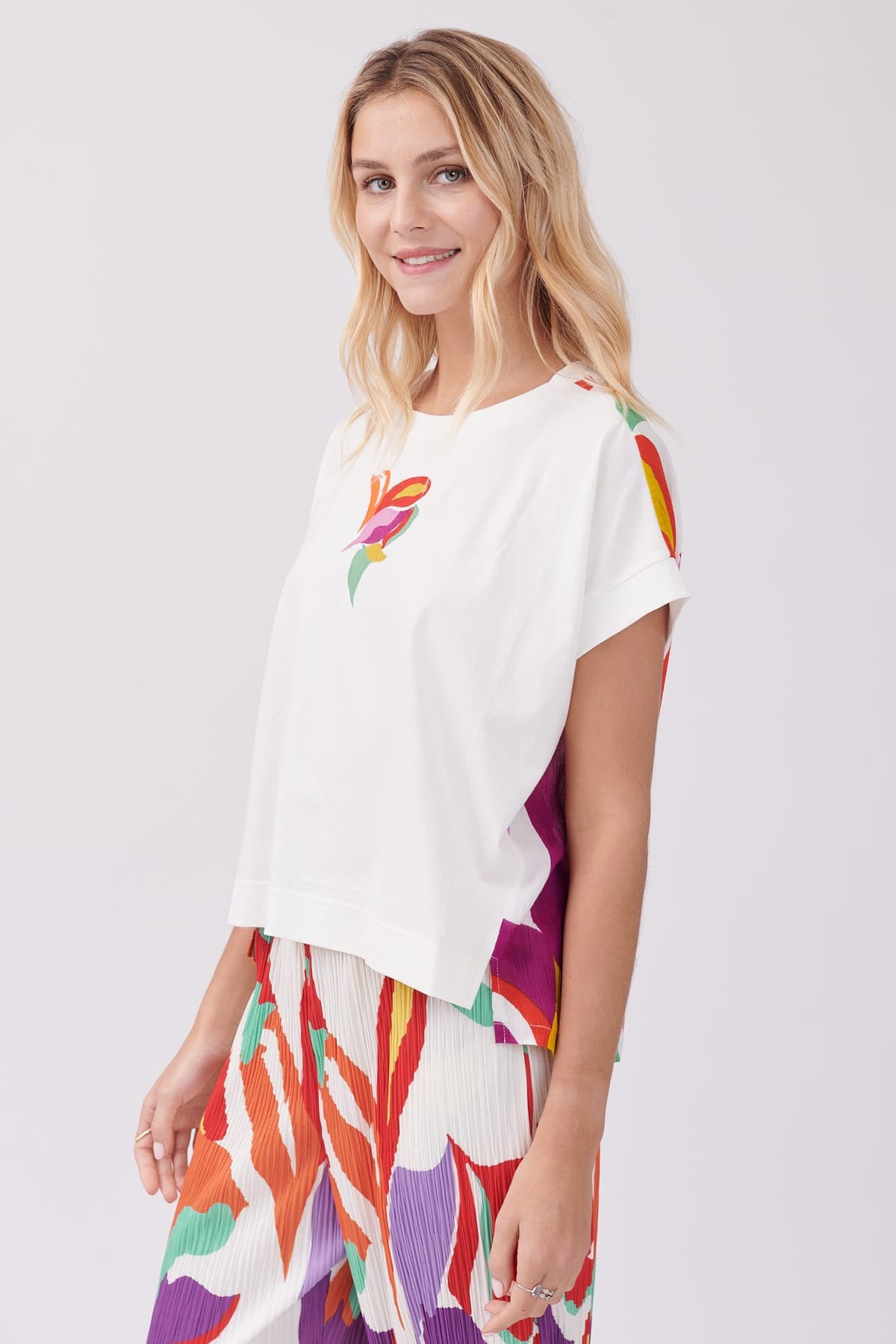 Rene Derhy Yuvarlak Yaka Desenli T-shirt