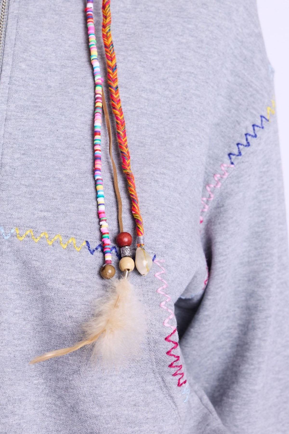 Berenice Diego Kanat Desenli Kapüşonlu Sweatshirt Ceket