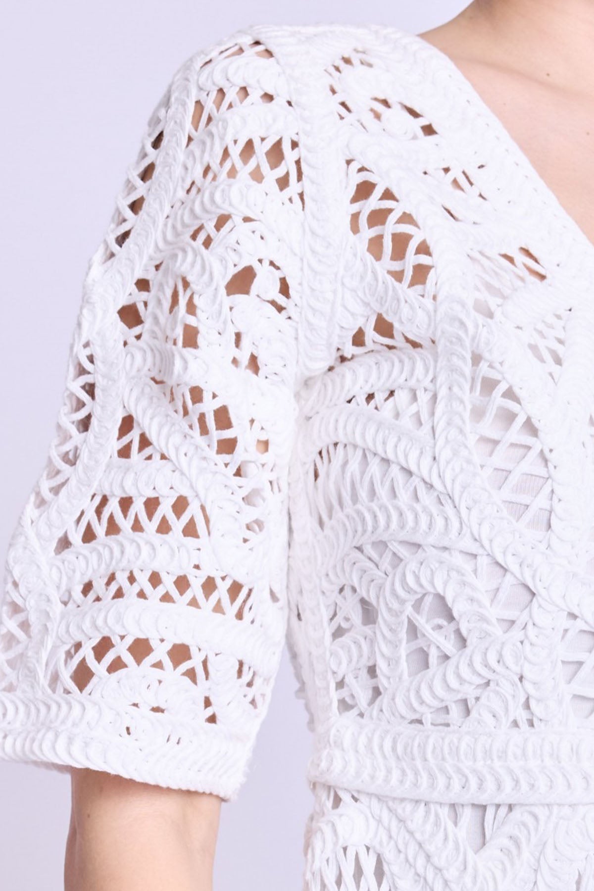 Berenice Raimunda Dantel Nakışlı Midi Elbise