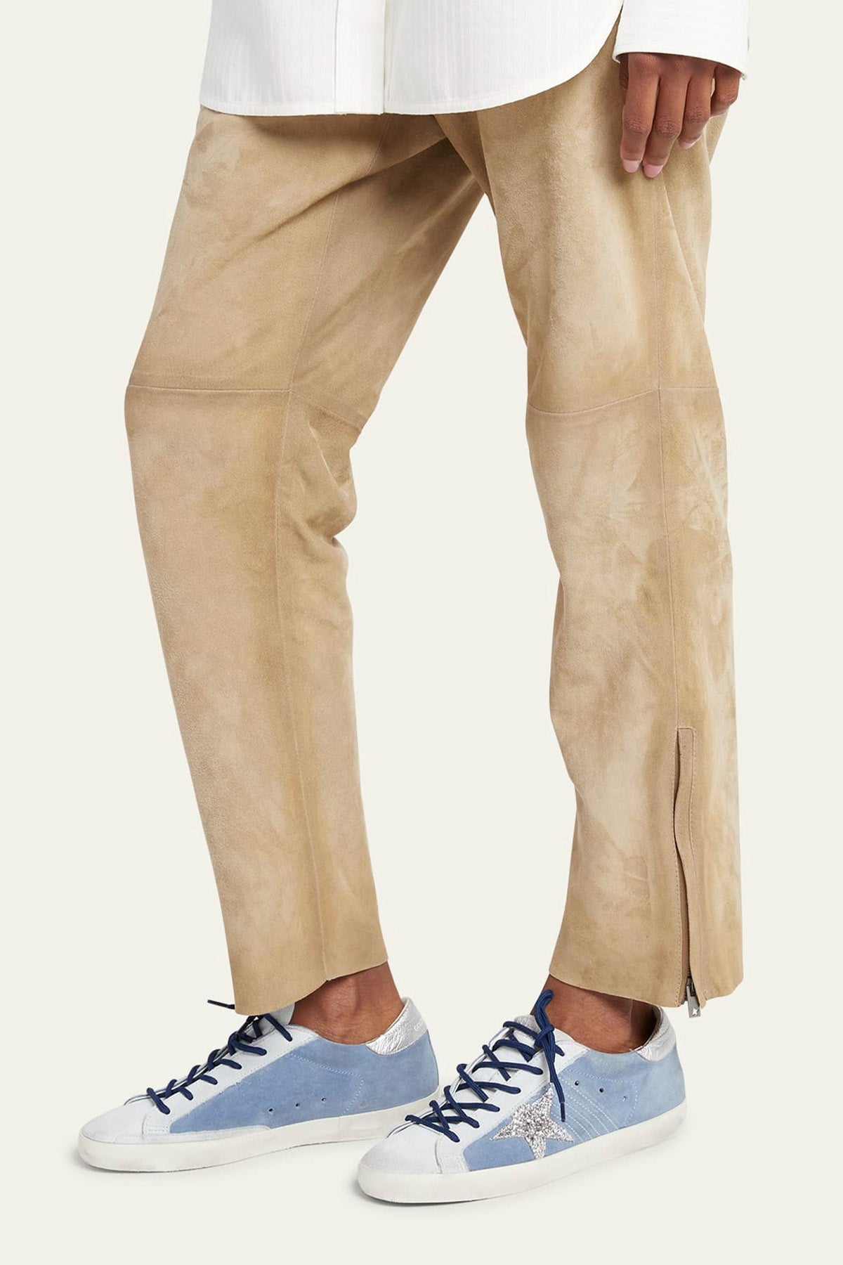 Golden Goose Super-Star Payetli Nubuk Deri Sneaker Ayakkabı