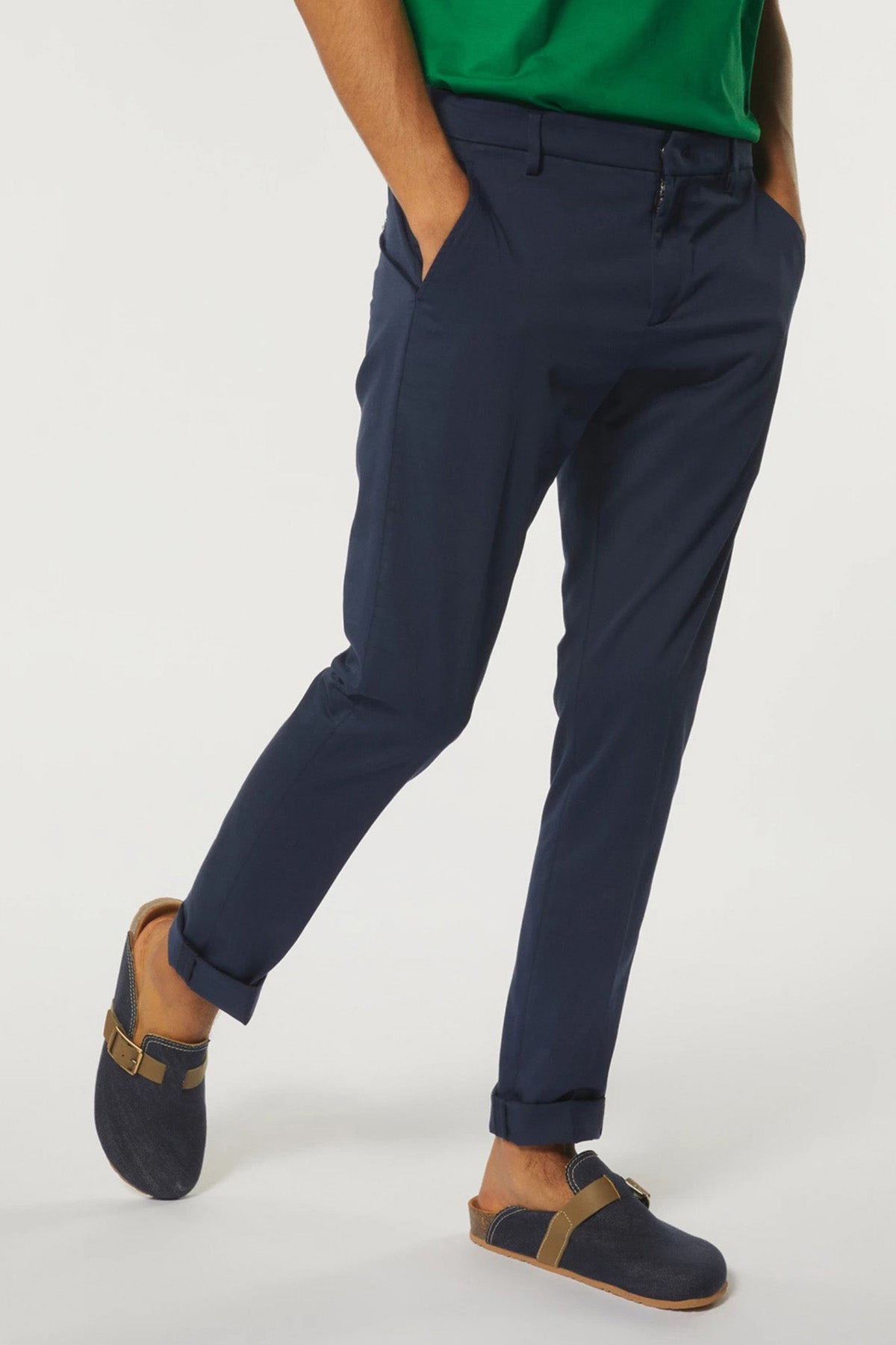 Dondup Slim Fit Yandan Cepli Streç İpek Pantolon