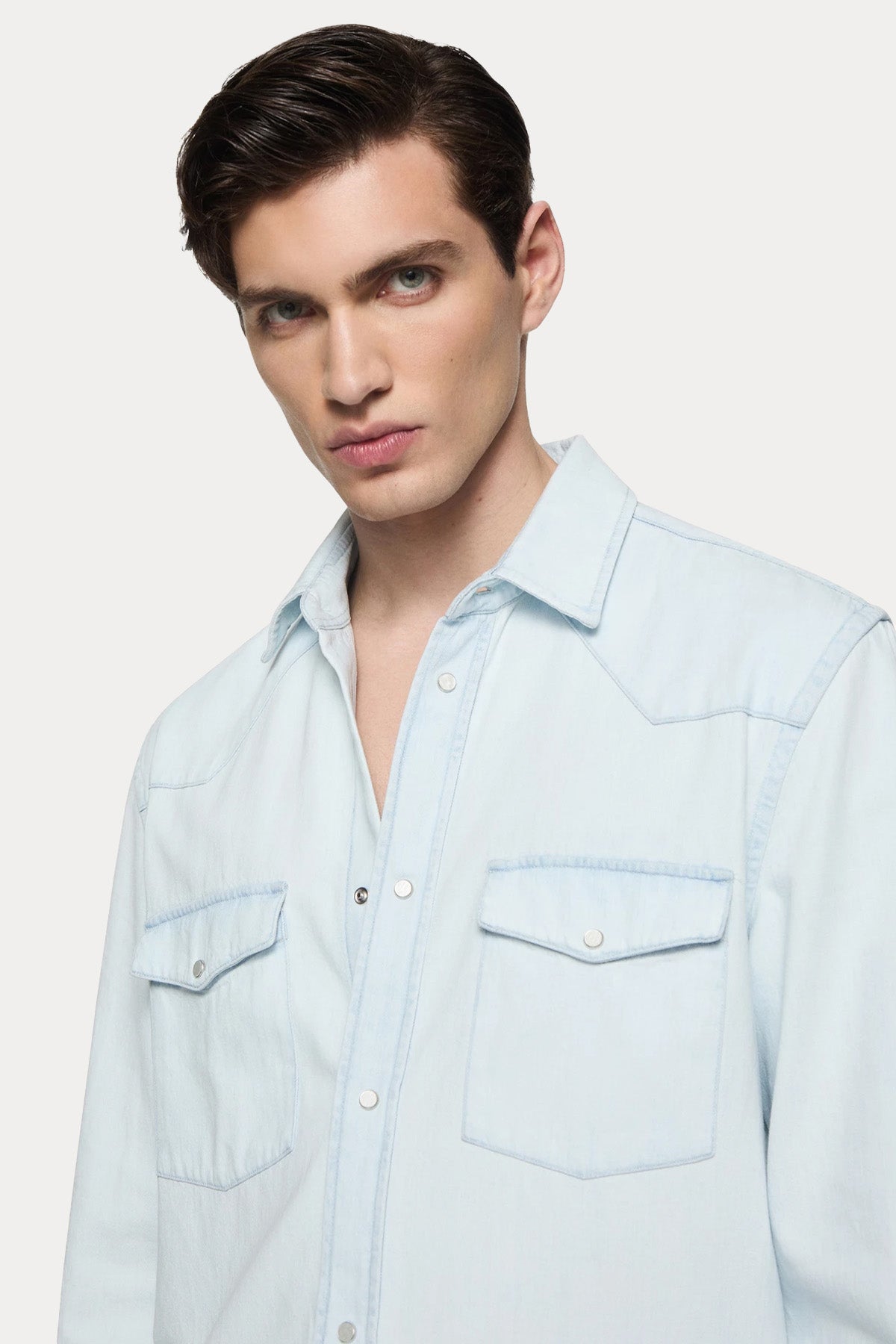 Dondup Regular Fit Cepli Denim Gömlek-Gömlek-Libas