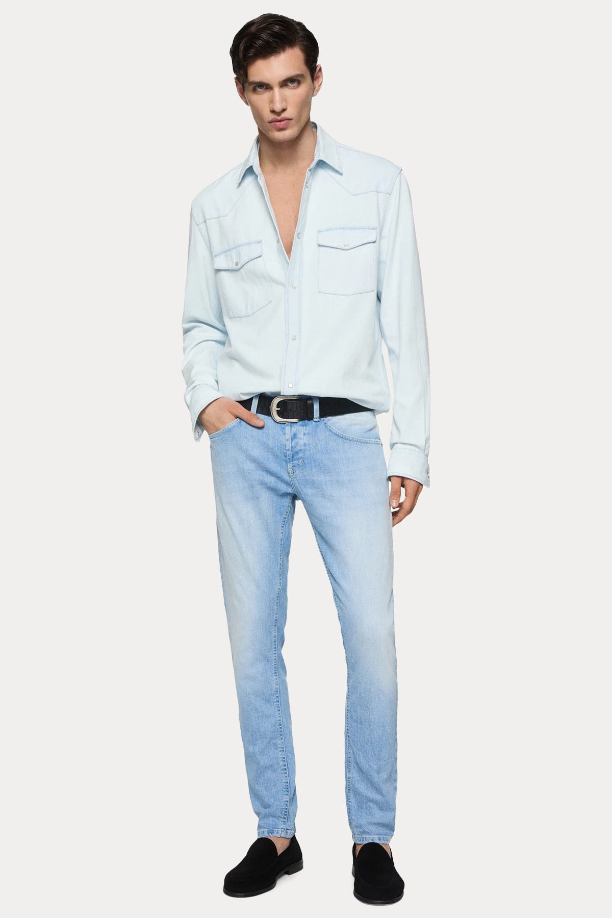 Dondup Regular Fit Cepli Denim Gömlek-Gömlek-Libas