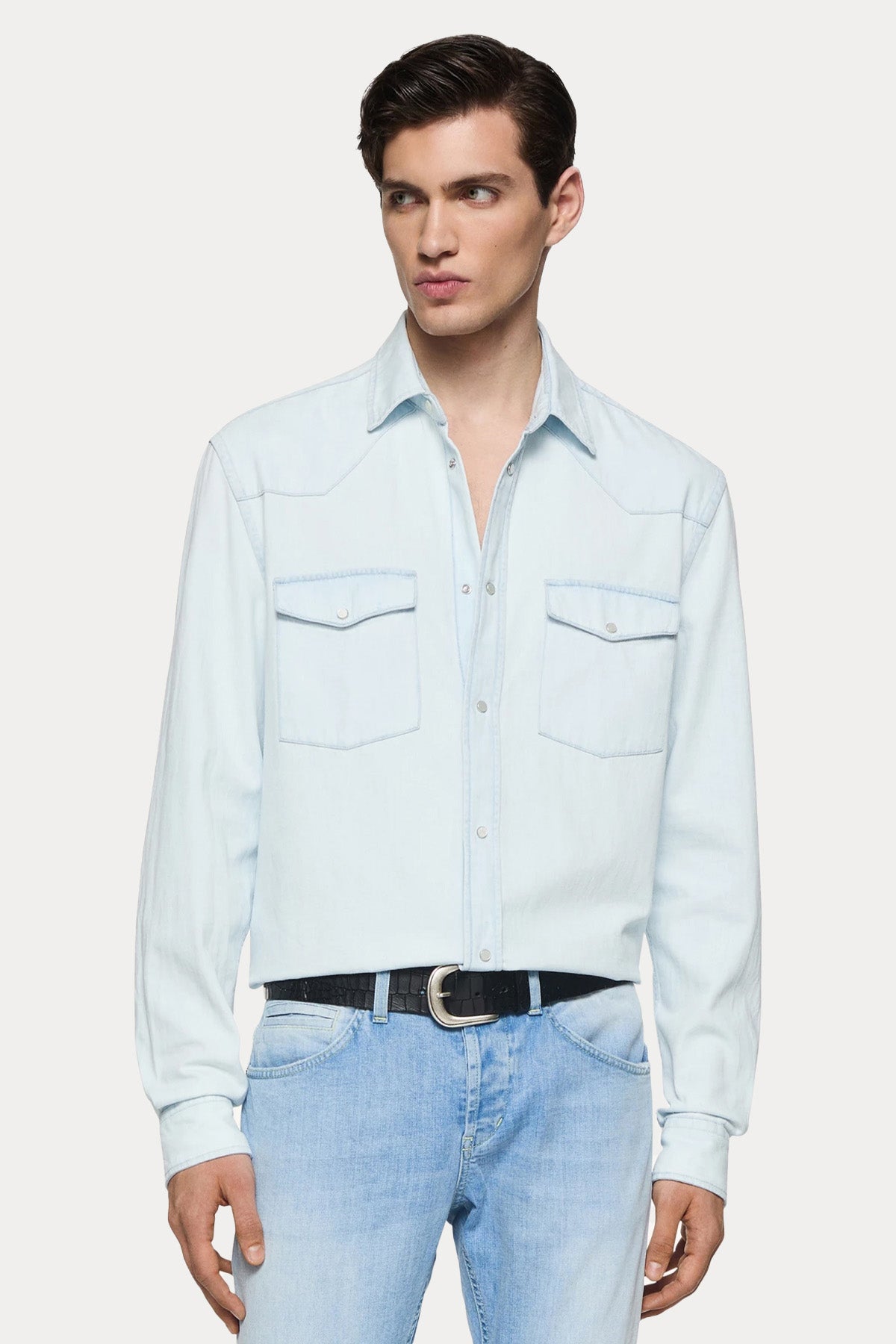 Dondup Regular Fit Cepli Denim Gömlek-Gömlek-Libas