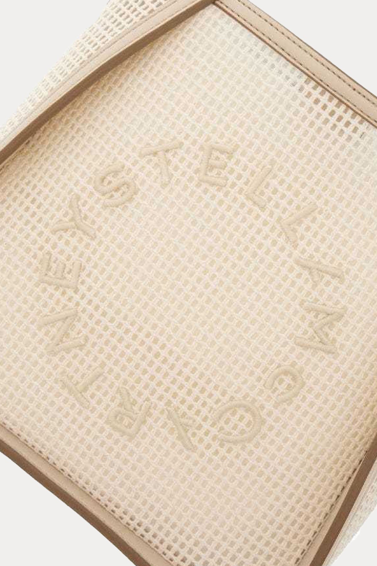 Stella Mccartney Logolu Rafya Örgü Small Omuz Çantası