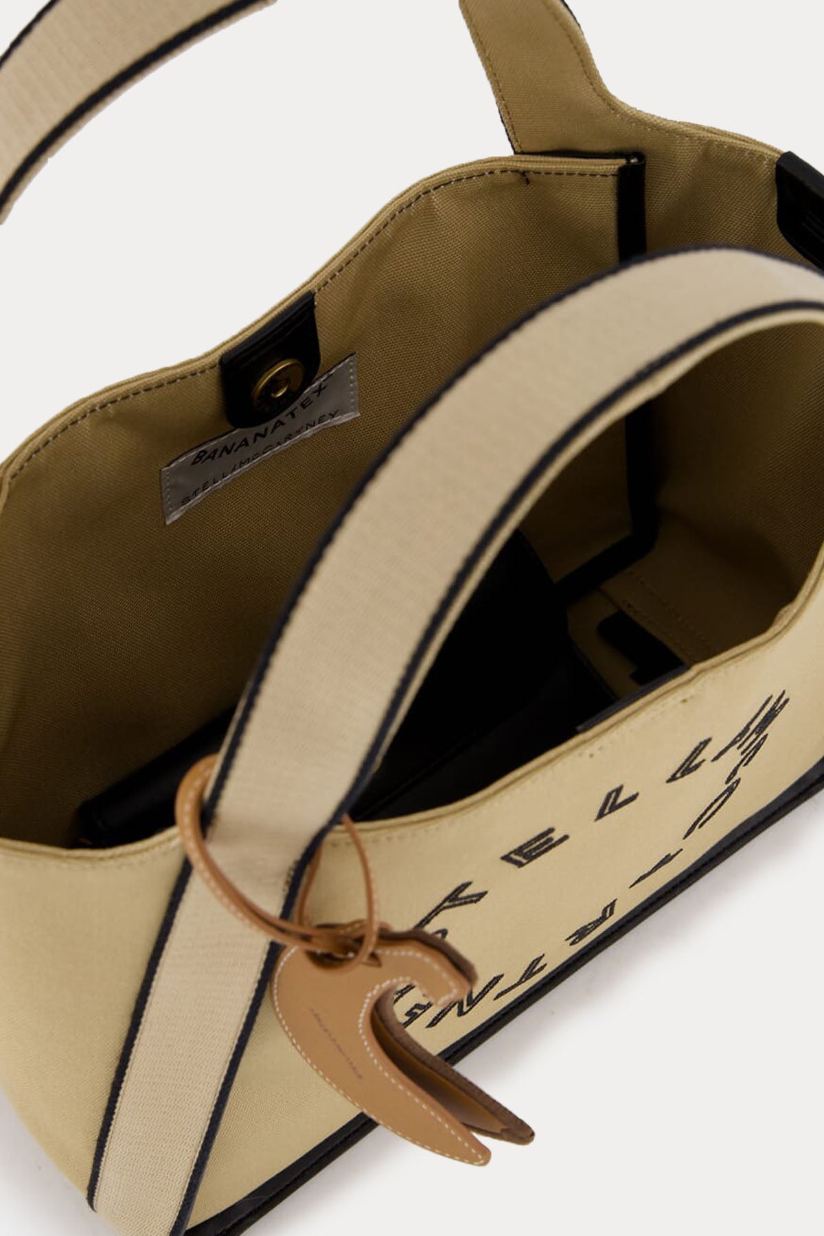 Stella Mccartney Bananatex Logolu Medium Kanvas Omuz Çantası