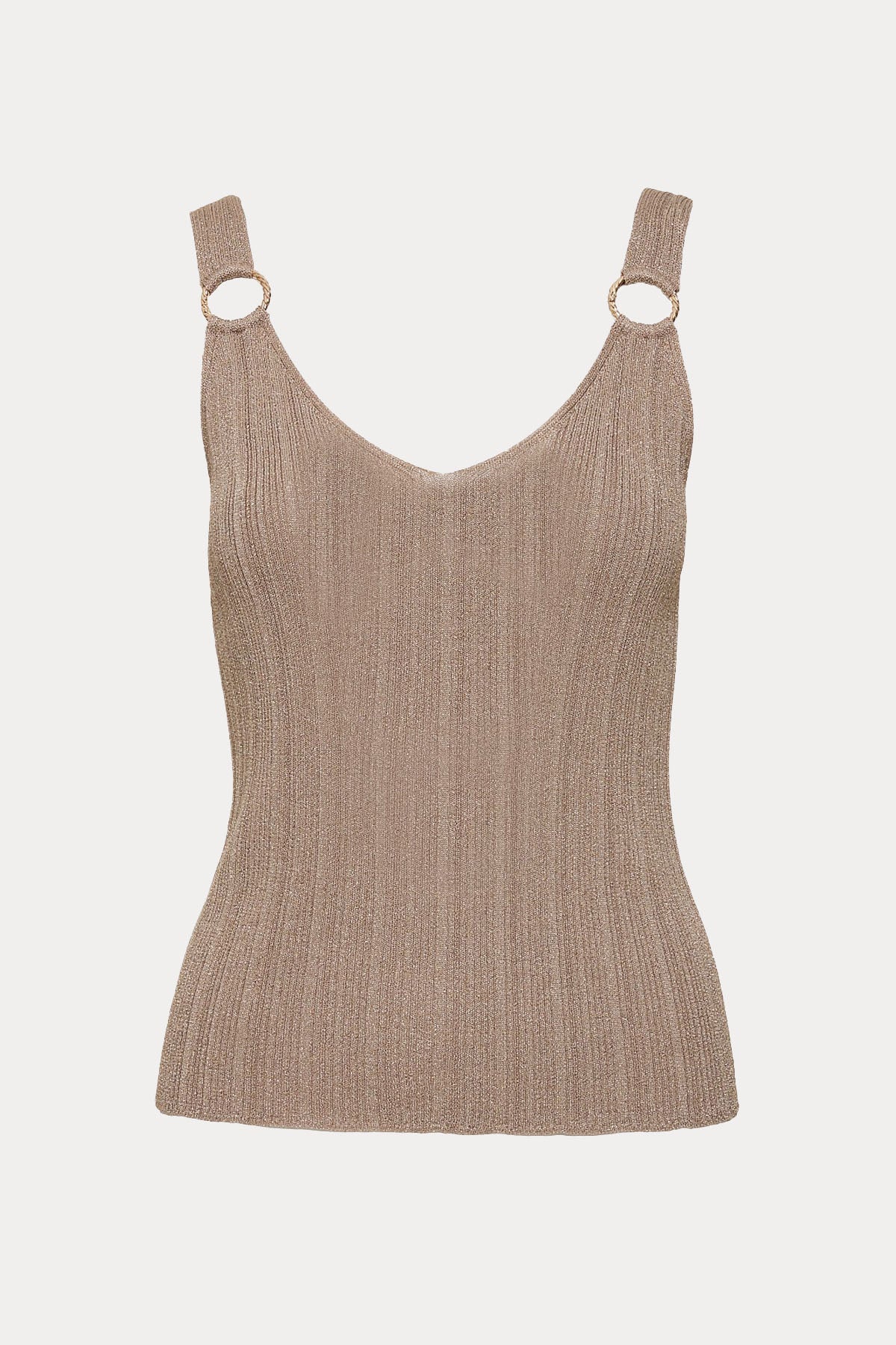 Lynne Geniş V Yaka Askılı Triko Bluz