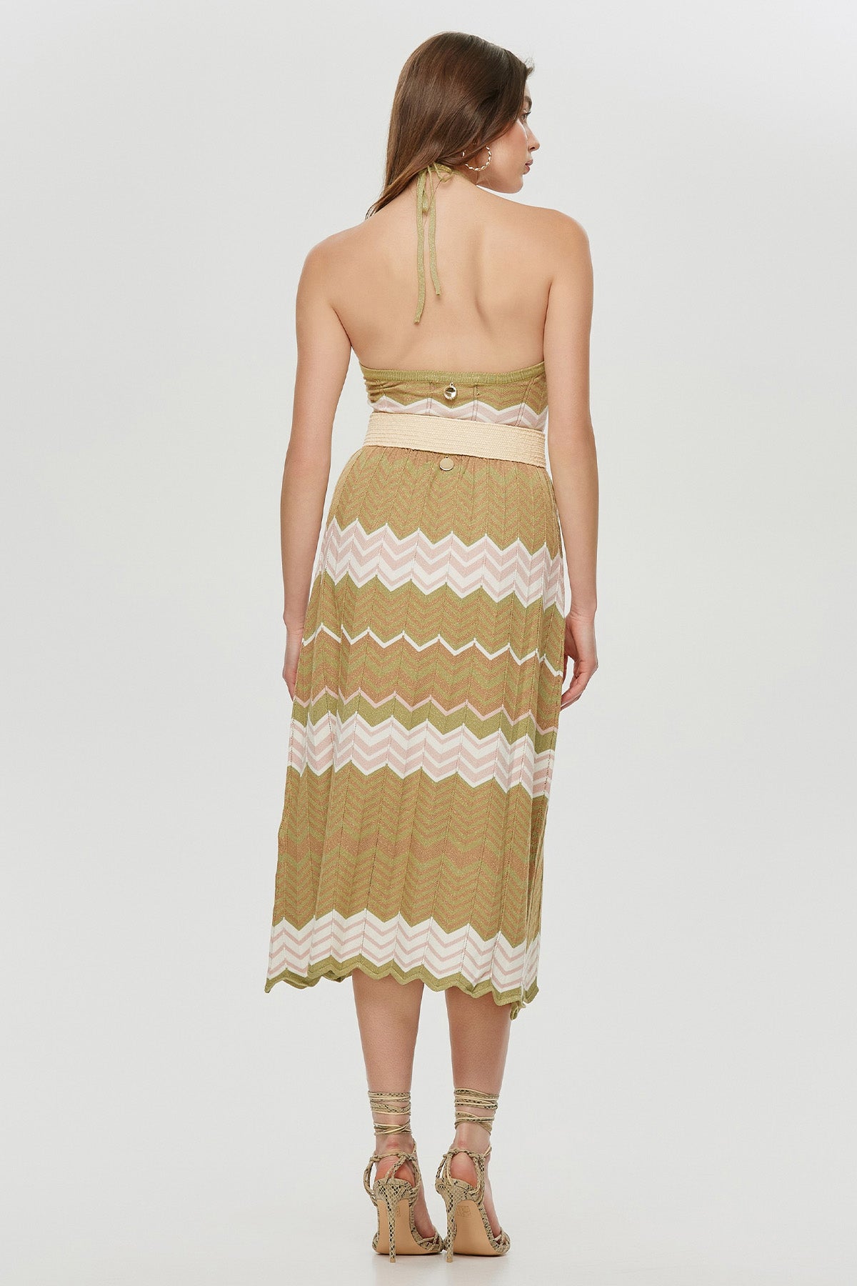 Lynne Örgü Desenli Midi Etek