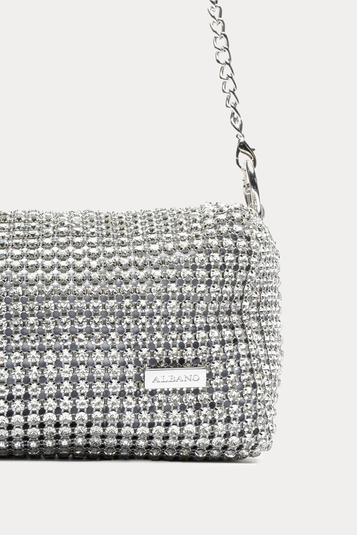 Albano Parlak Taş Aksesuarlı Mini Omuz Çantası