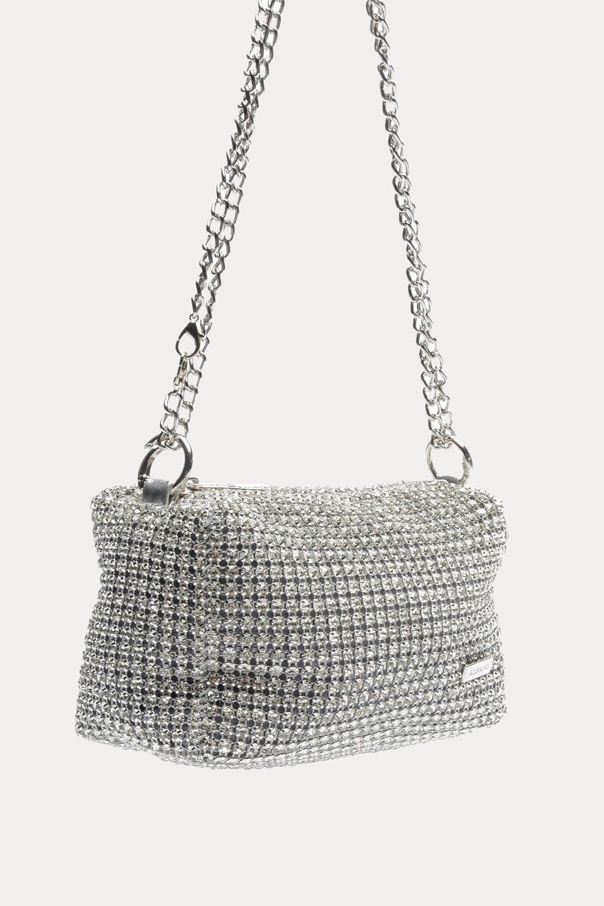 Albano Parlak Taş Aksesuarlı Mini Omuz Çantası