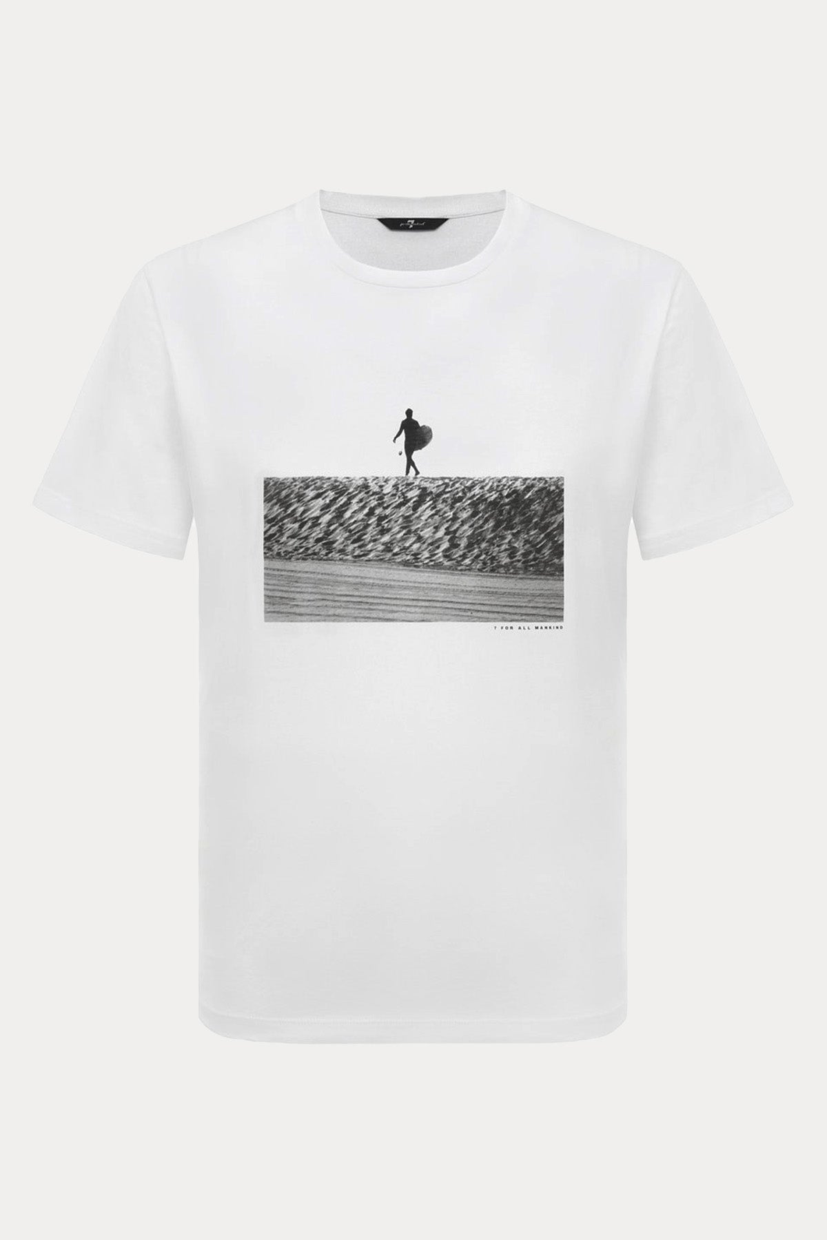 7 For All Mankind Yuvarlak Yaka Desenli T-shirt-T-shirt-Libas