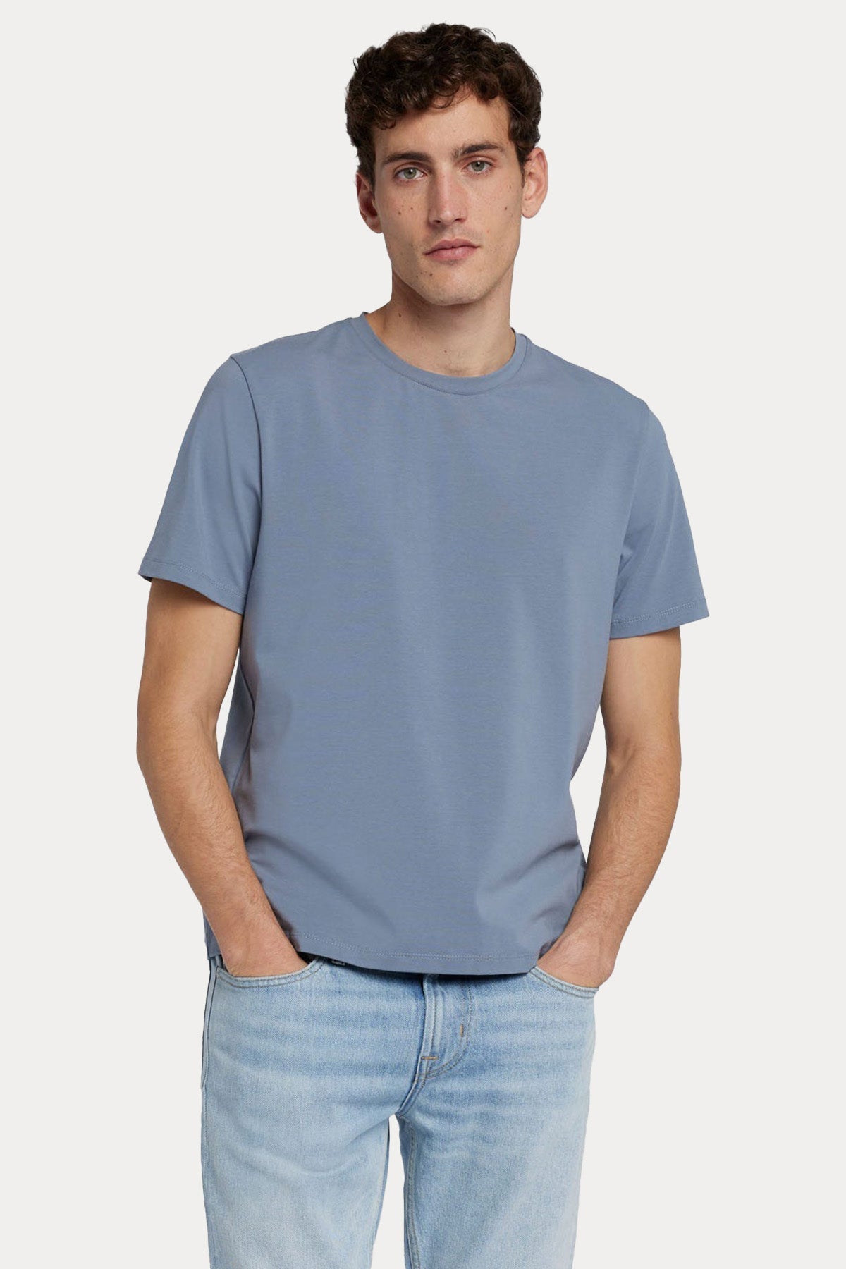 7 For All Mankind Yuvarlak Yaka Luxe Performance Streç T-shirt-T-shirt-Libas