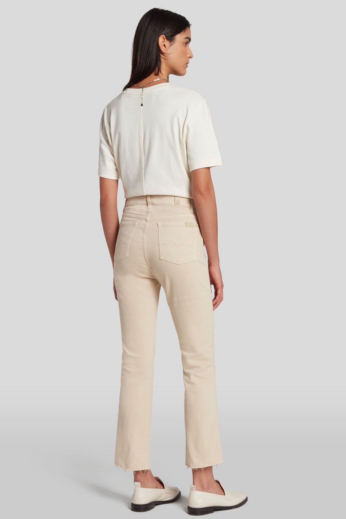 7 For All Mankind Yüksek Bel Doğal Kesim Crop Paça Jeans-Jeans-Libas