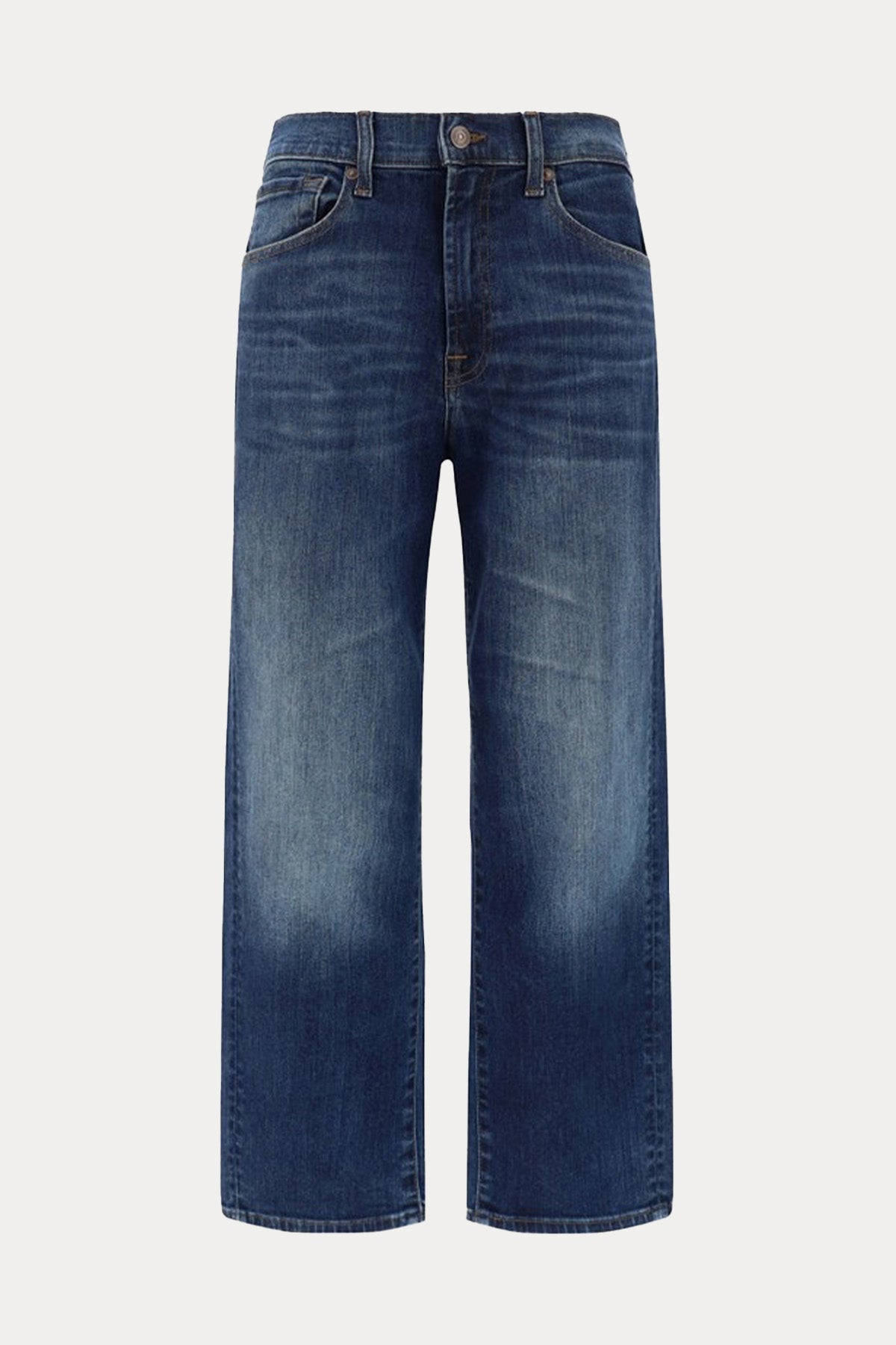 7 For All Mankind Yüksek Bel Mom Fit Yıkamalı Jeans-Jeans-Libas