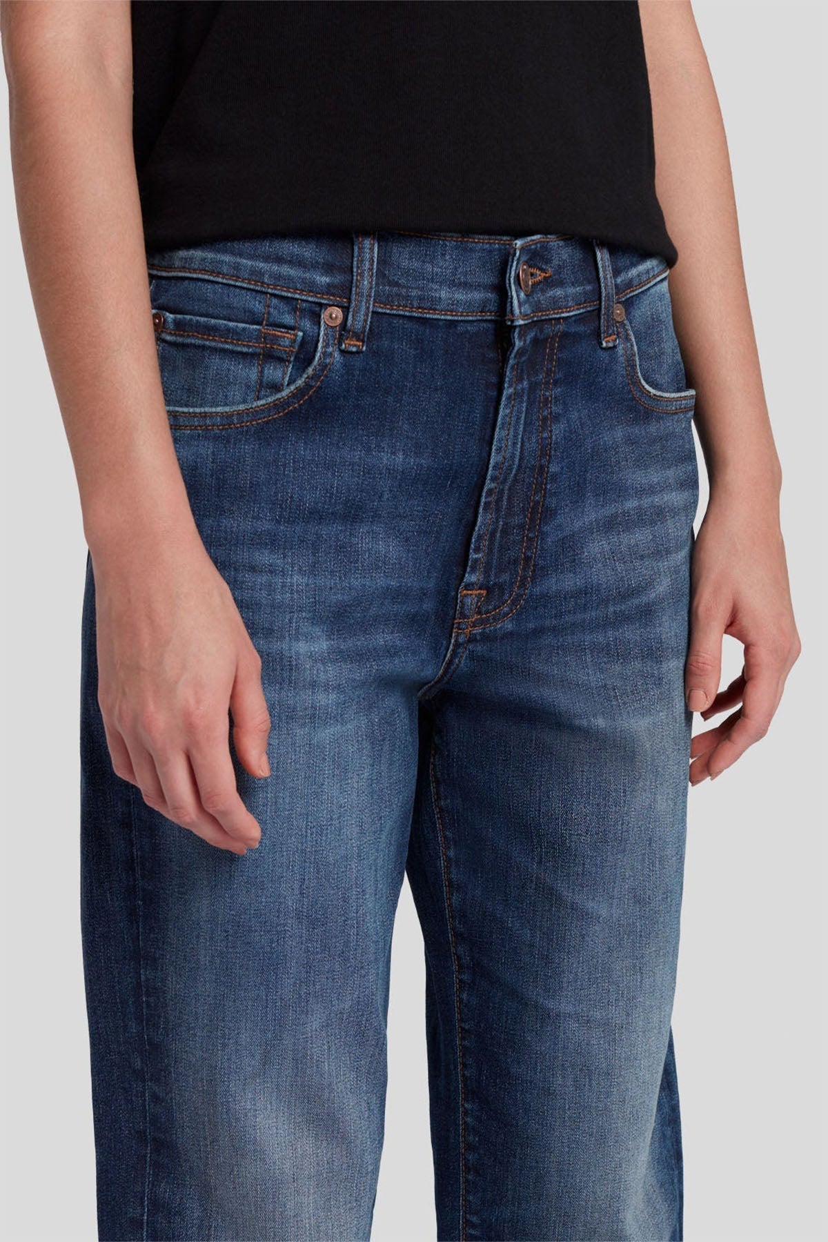 7 For All Mankind Yüksek Bel Mom Fit Yıkamalı Jeans-Jeans-Libas