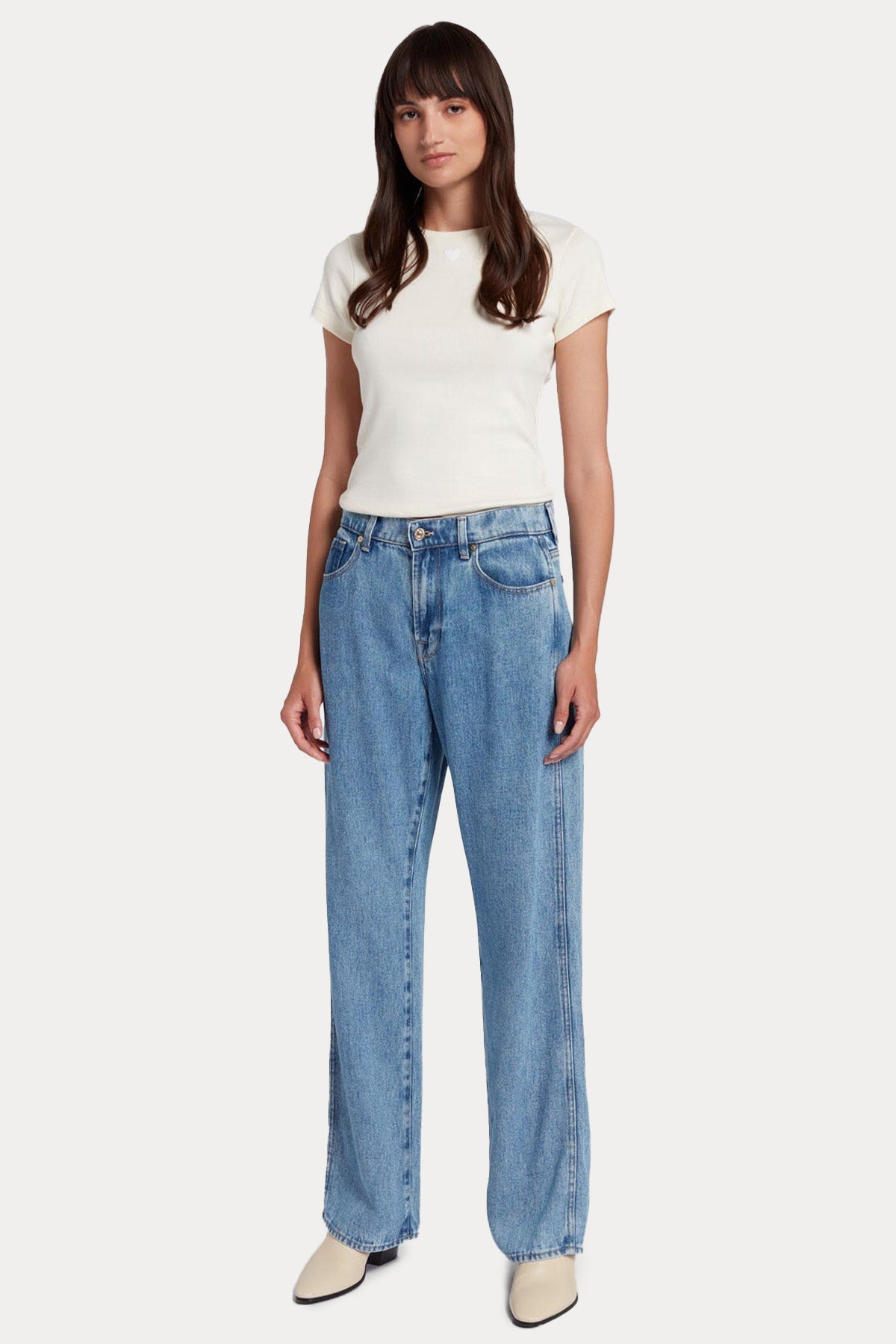 7 For All Mankind Valentine Tess Trouser Straight Fit Jeans-Jeans-Libas