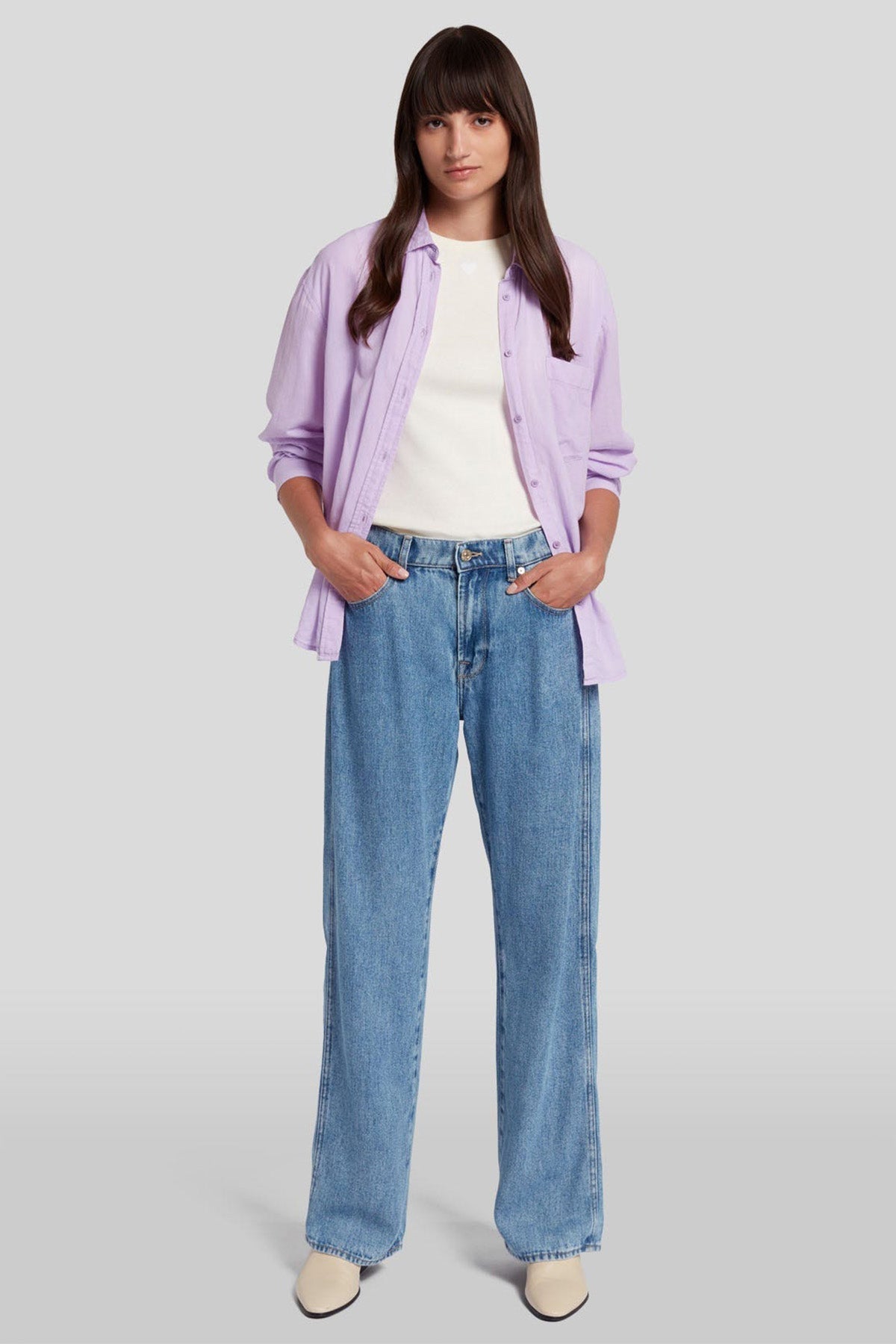 7 For All Mankind Valentine Tess Trouser Straight Fit Jeans-Jeans-Libas