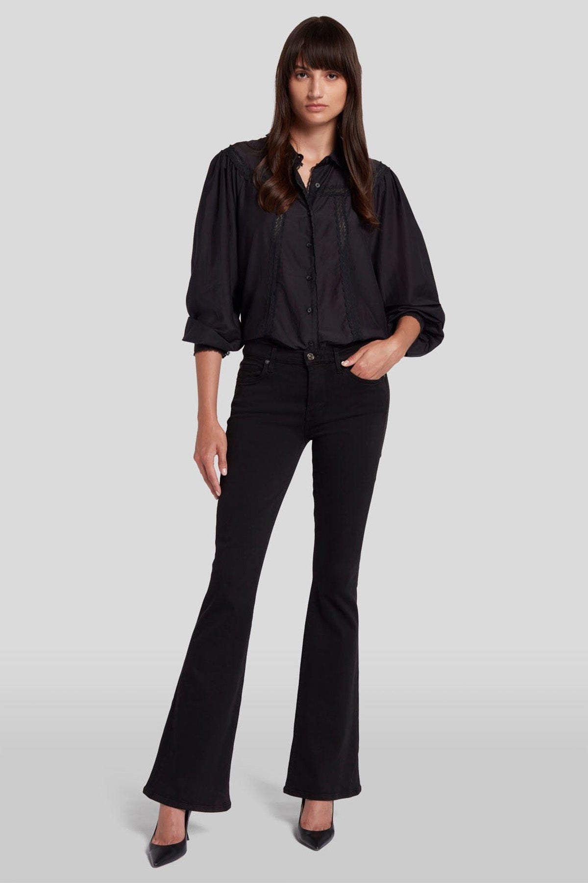 7 For All Mankind Hw Ali Slim Illusion Luxe Flare İspanyol Paça Jeans