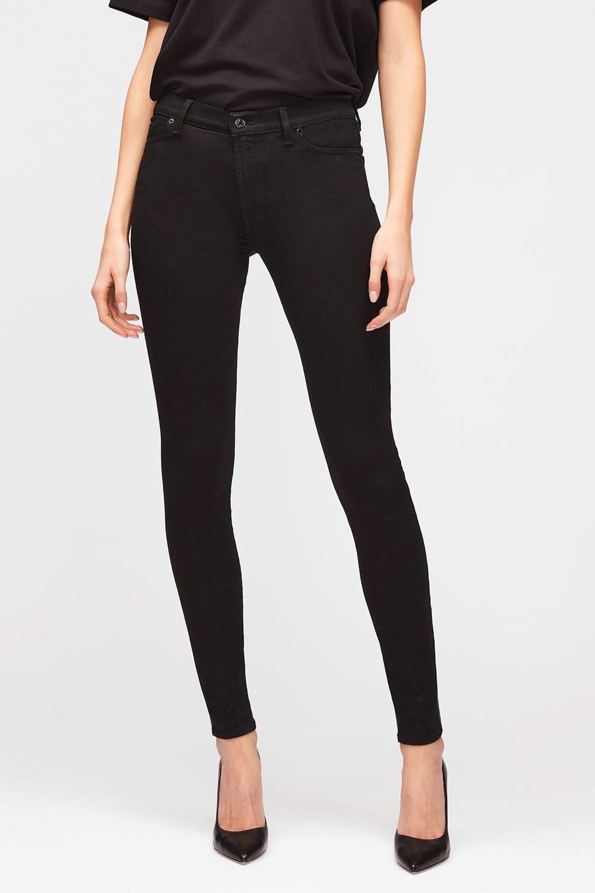 7 For All Mankind Rinsed Skinny Fit Streç Jeans