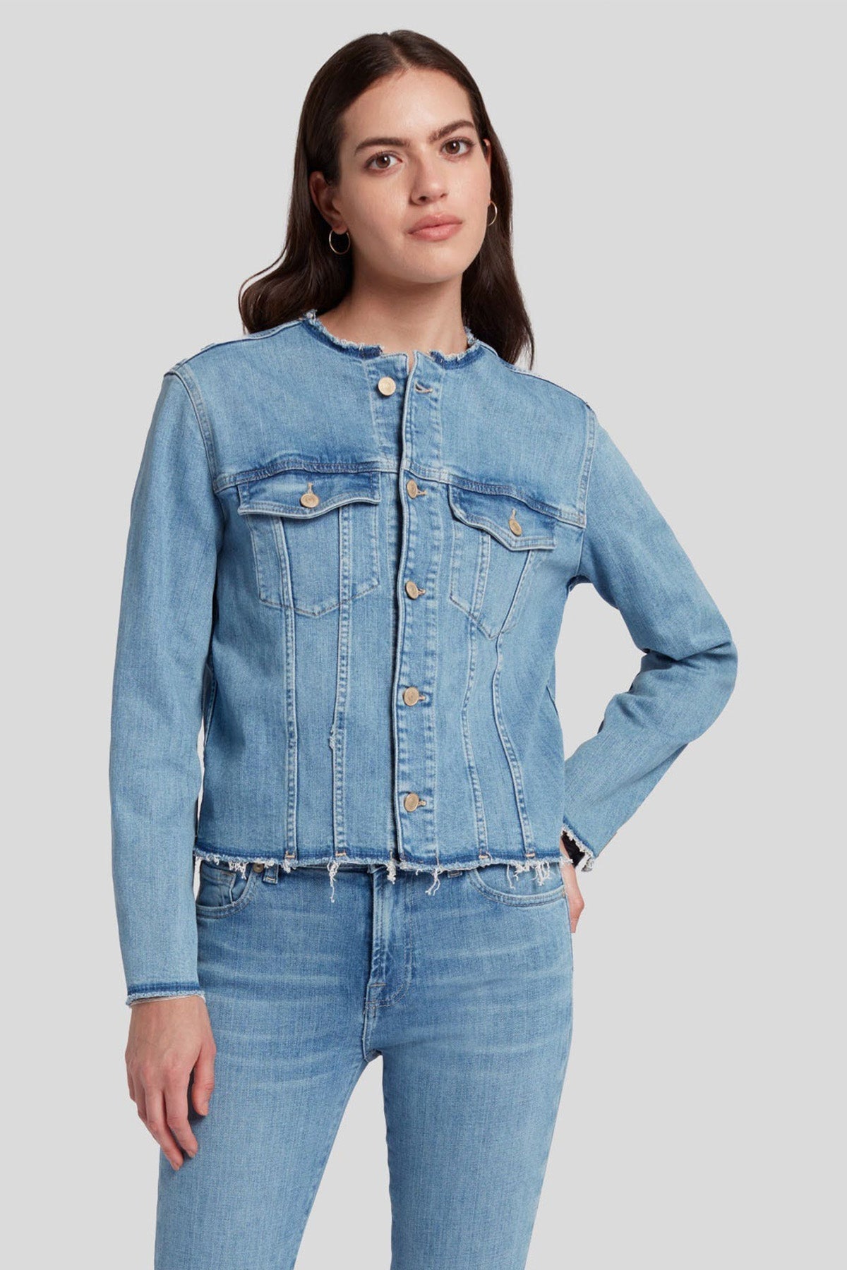 7 For All Mankind Doğal Kesim Detaylı Cepli Denim Ceket