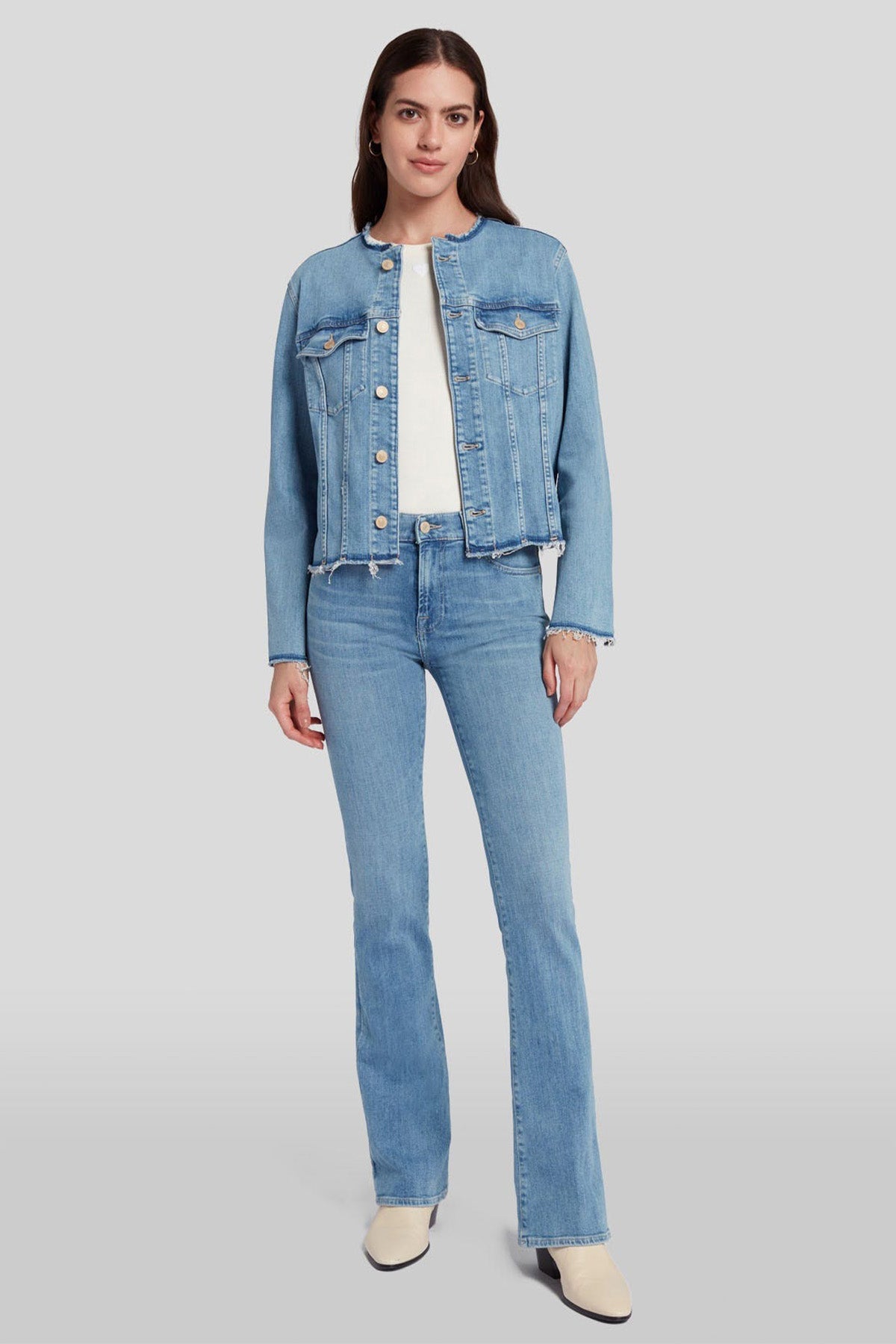 7 For All Mankind Doğal Kesim Detaylı Cepli Denim Ceket