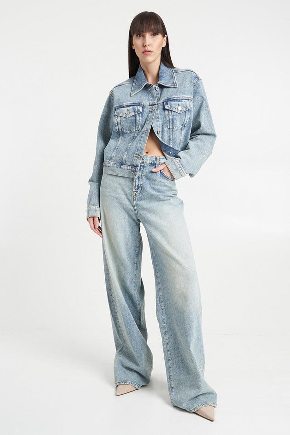 7 For All Mankind Cep Detaylı Yıkamalı Denim Ceket