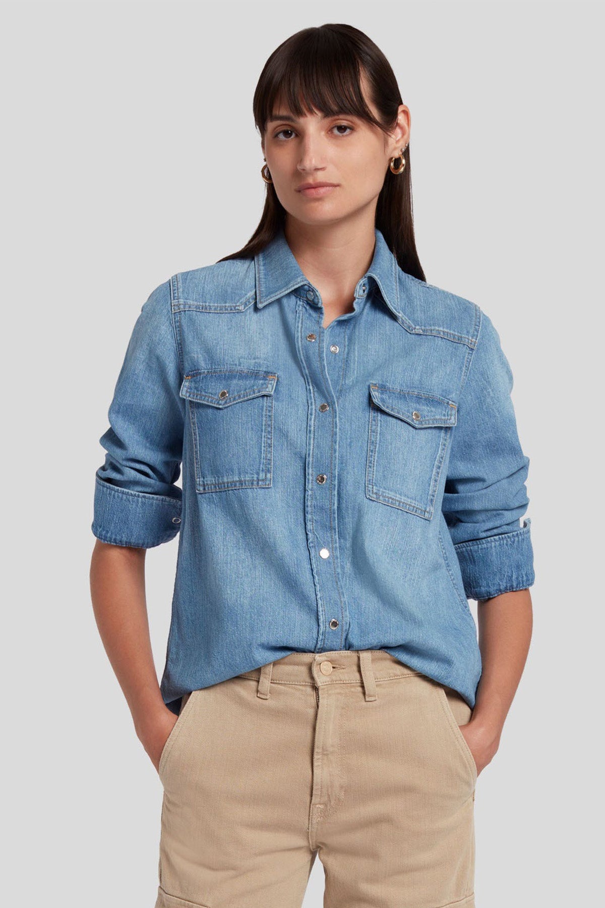 7 For All Mankind Cepli Denim Gömlek