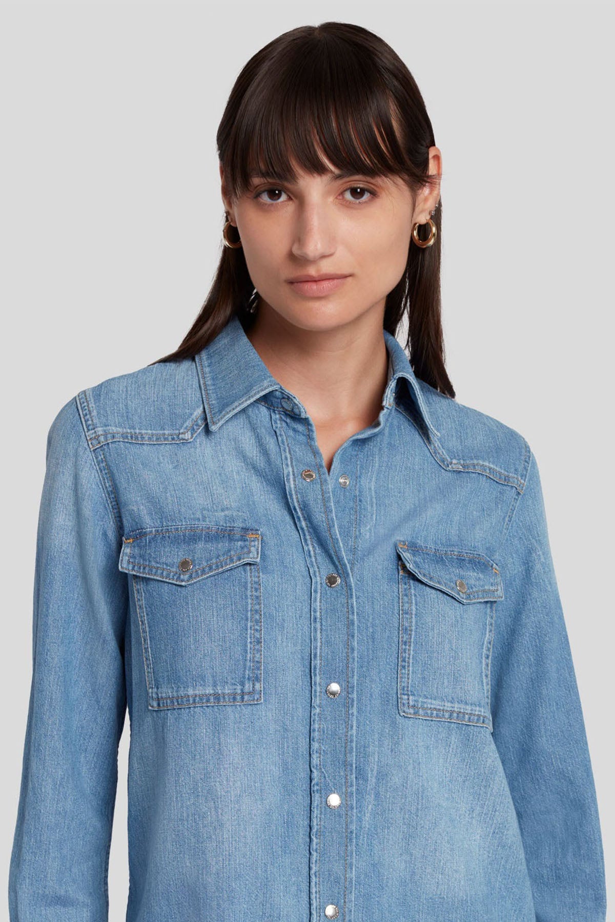 7 For All Mankind Cepli Denim Gömlek
