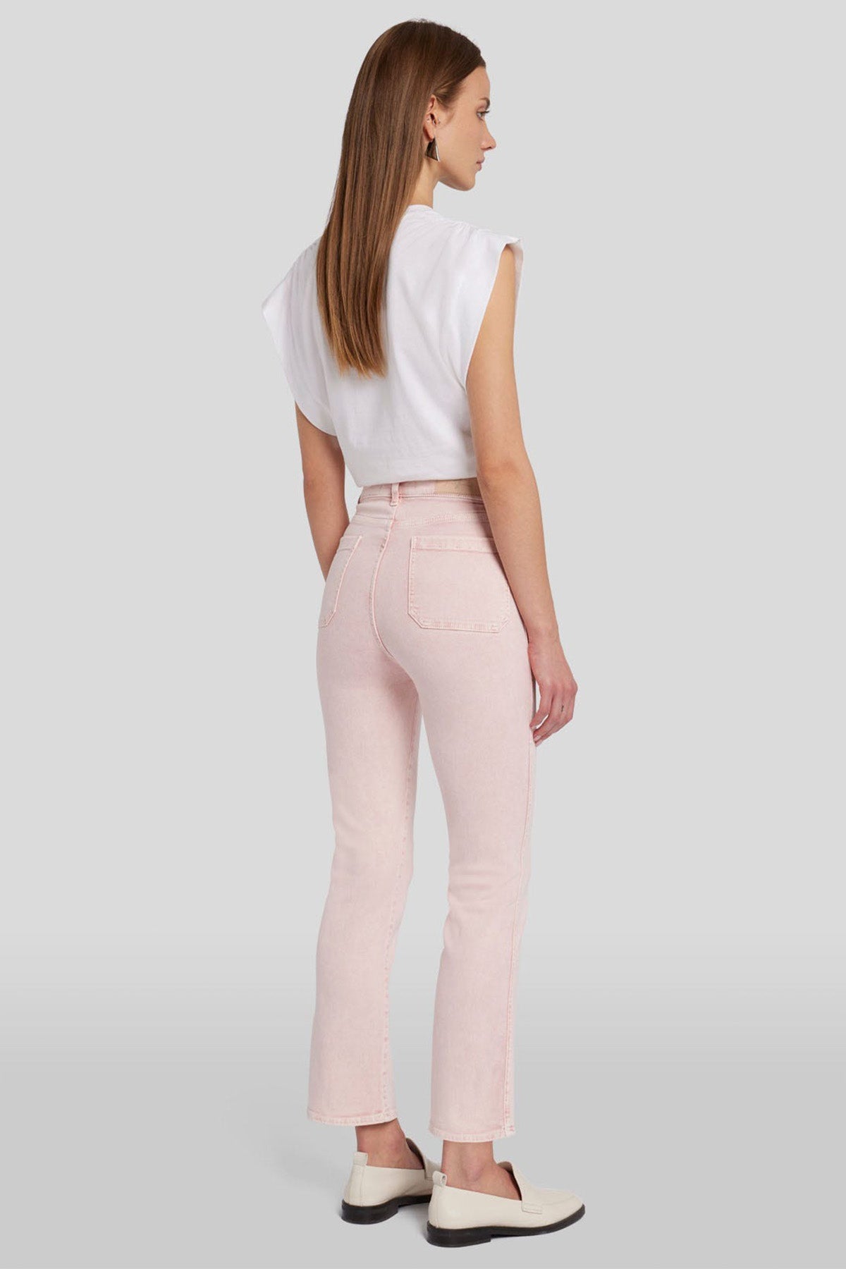 7 For All Mankind Luxe Vintage Slim Fit Yüksek Bel Crop Paça Jeans