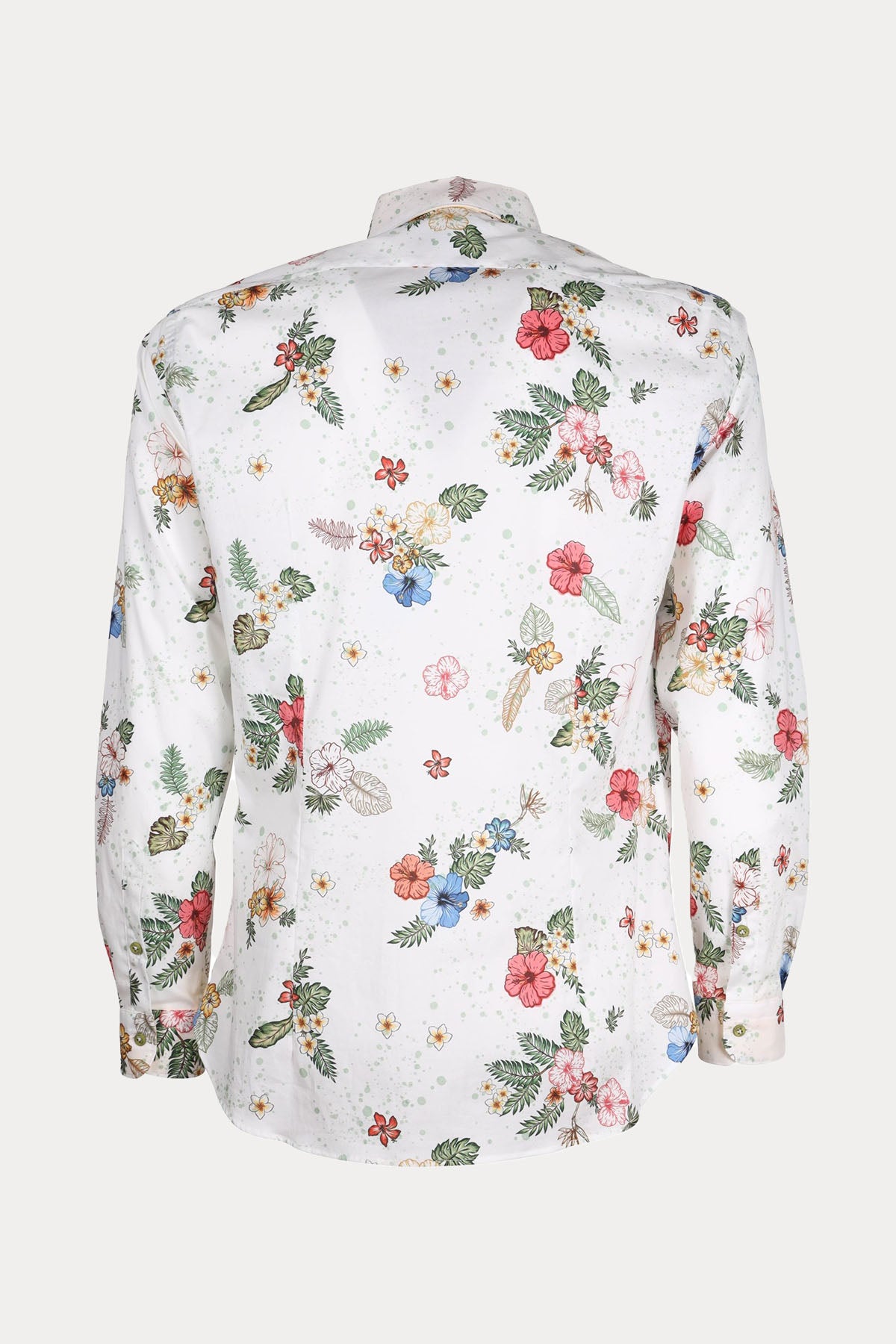 Poggianti Pisa İtalyan Yaka Çiçek Desenli Gömlek