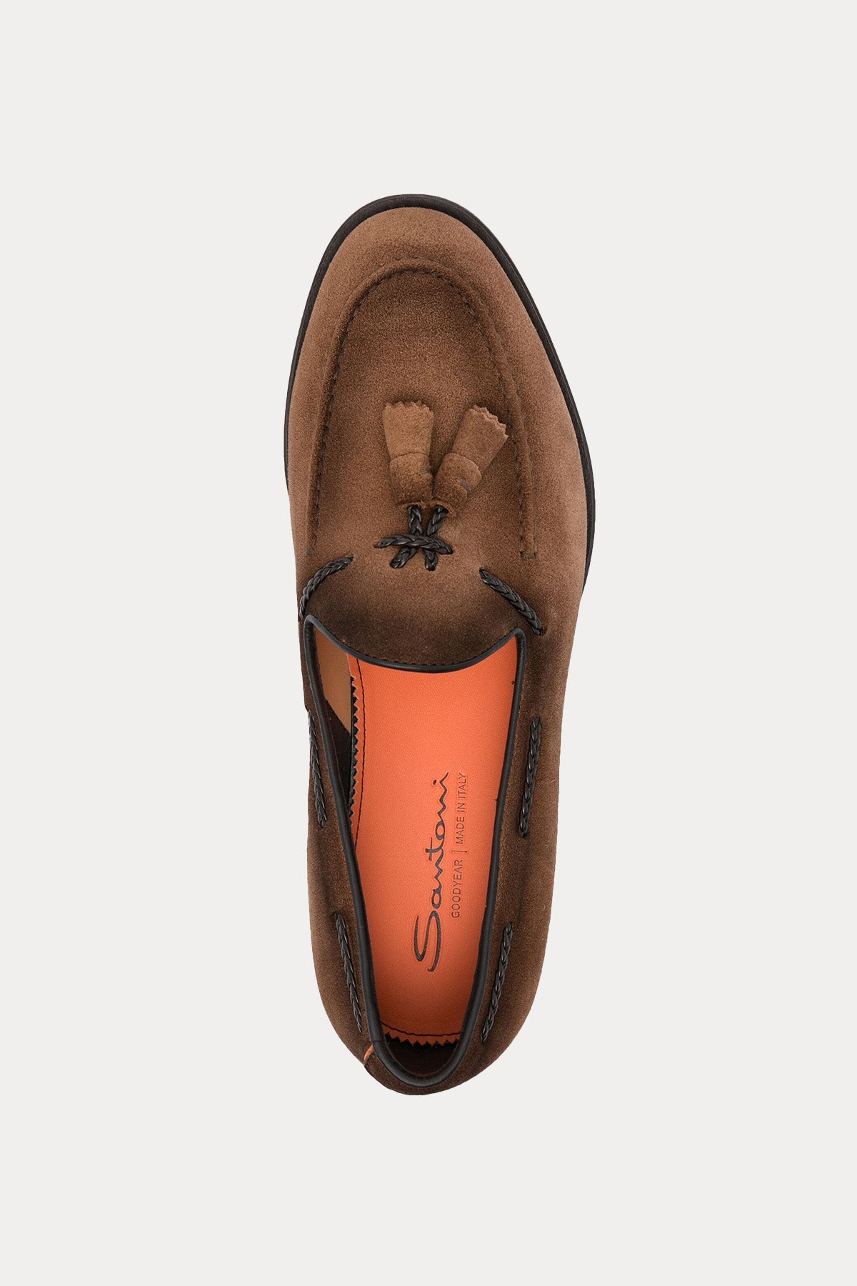 Santoni Goodyear Taban Süet Püsküllü Loafer Ayakkabı