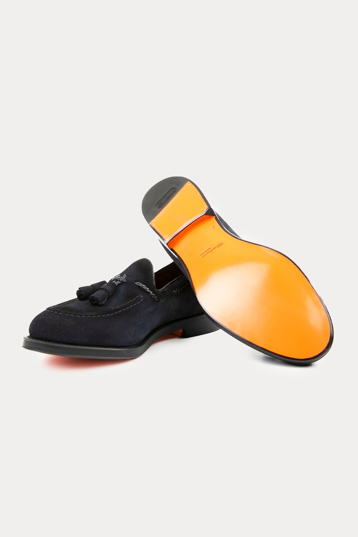 Santoni Goodyear Taban Nubuk Deri Püsküllü Loafer Ayakkabı