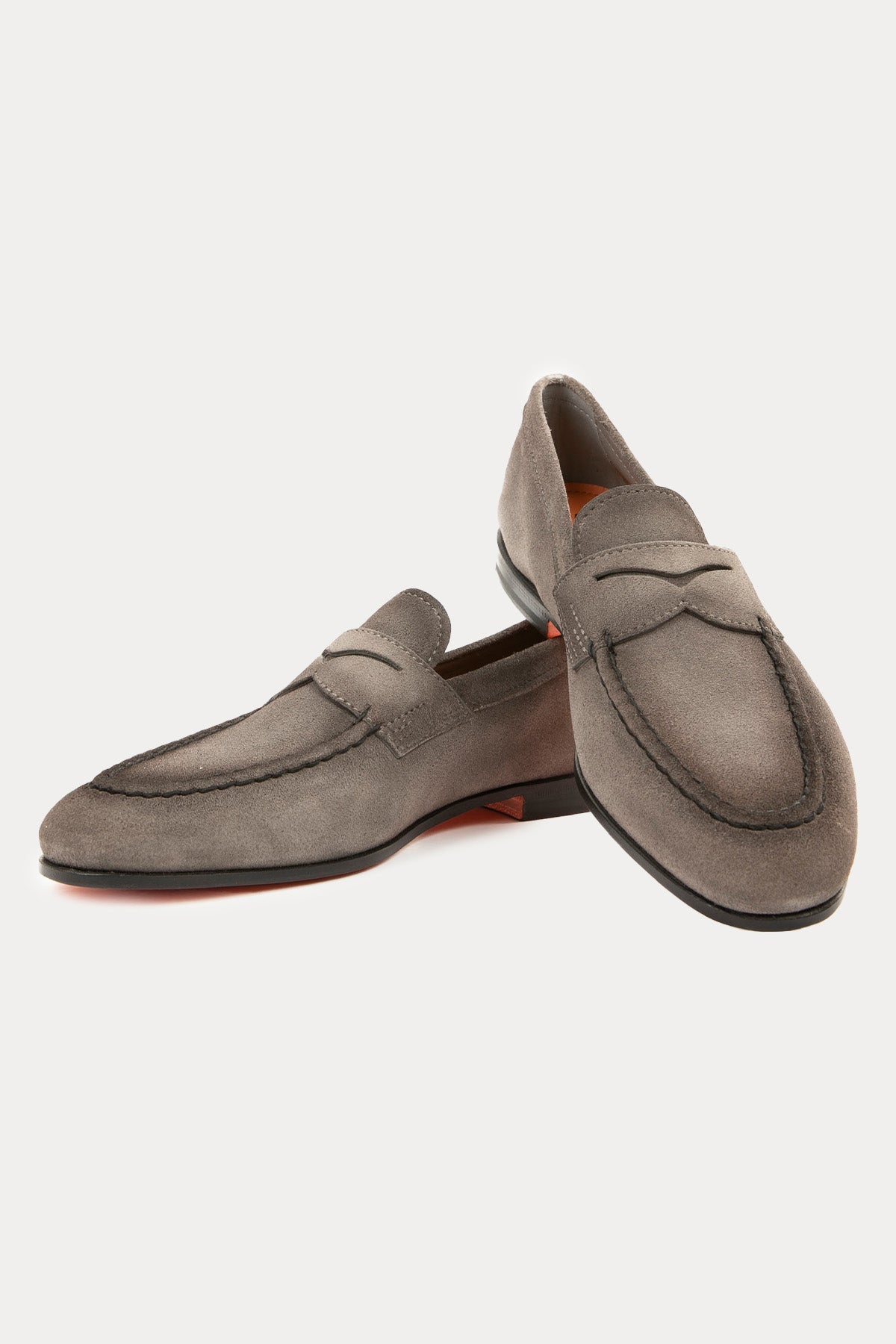 Santoni Goodyear Taban Nubuk Deri Loafer Ayakkabı