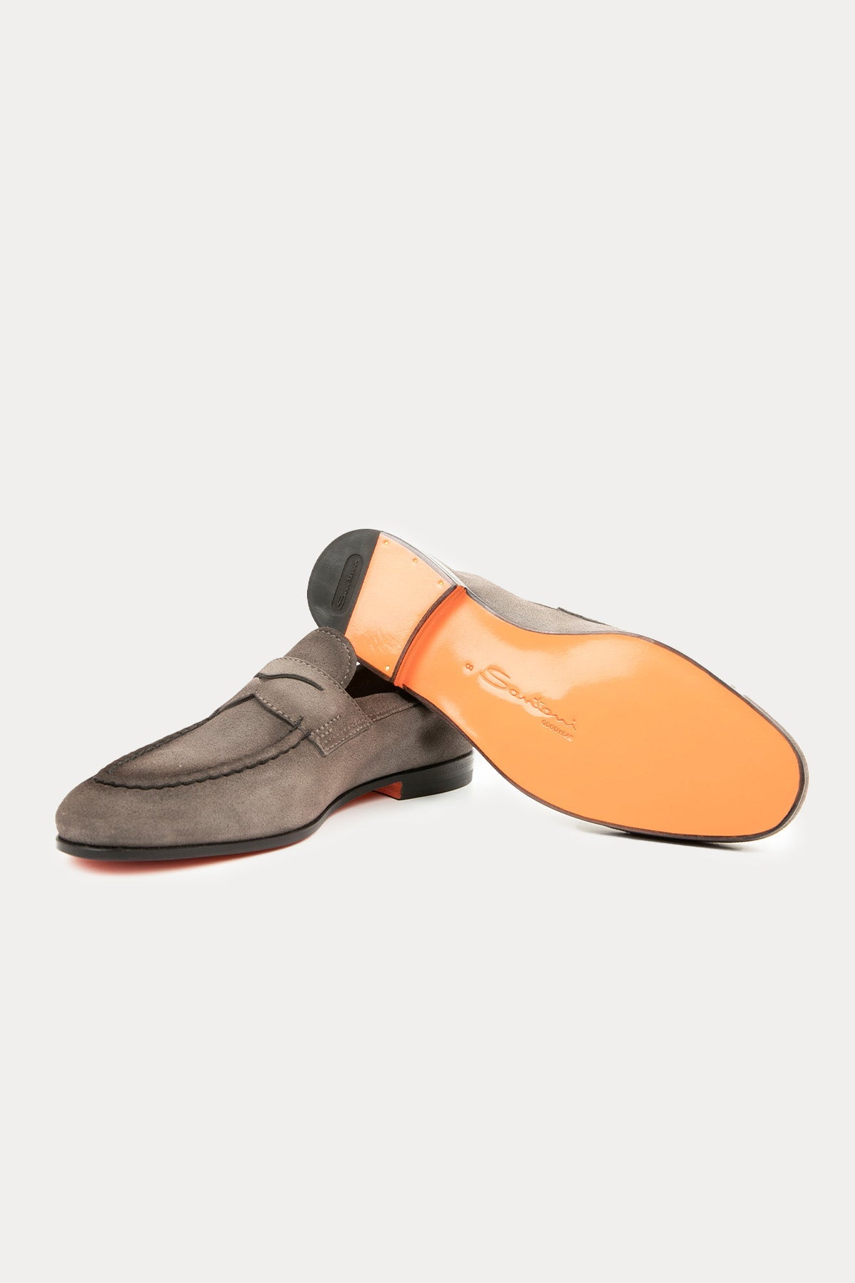 Santoni Goodyear Taban Nubuk Deri Loafer Ayakkabı