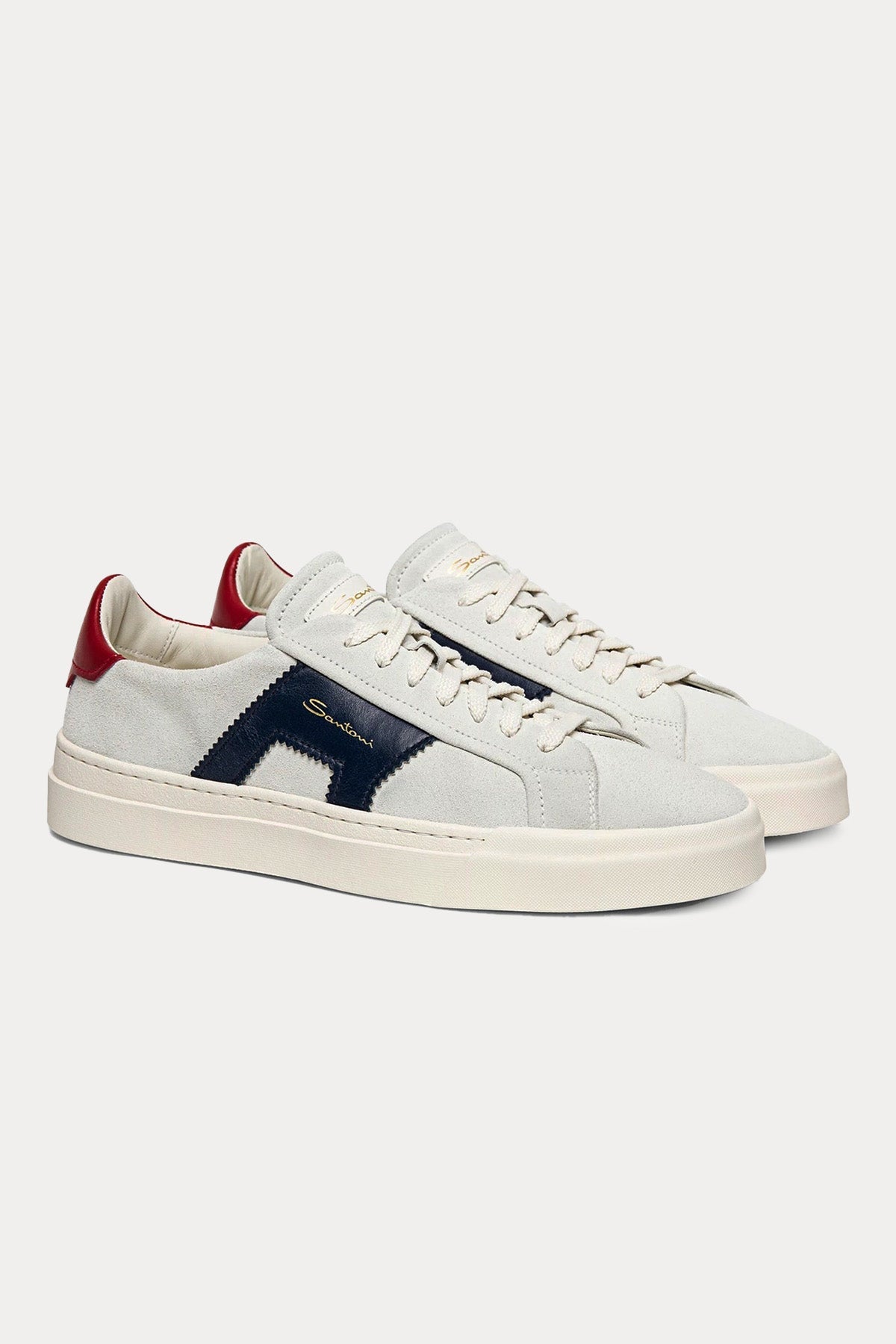Santoni Double Buckle Süet Sneaker Ayakkabı