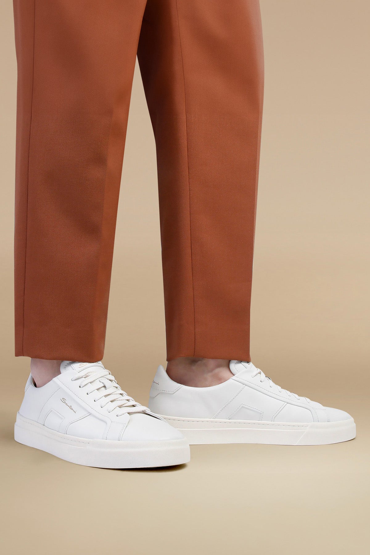 Santoni Double Buckle Deri Sneaker Ayakkabı