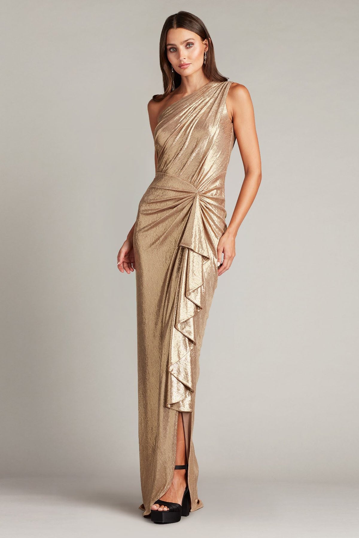 Tadashi Shoji Tek Omuz Maxi Abiye Elbise