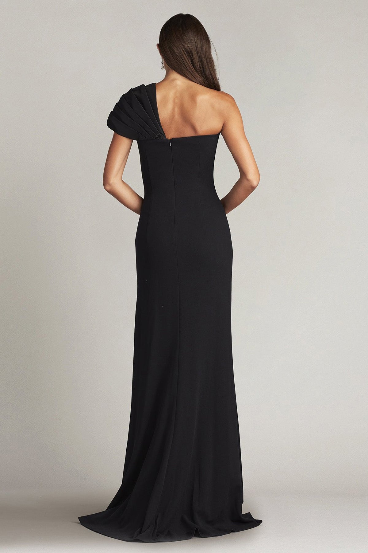 Tadashi Shoji Drapeli Tek Omuz Maxi Abiye Elbise