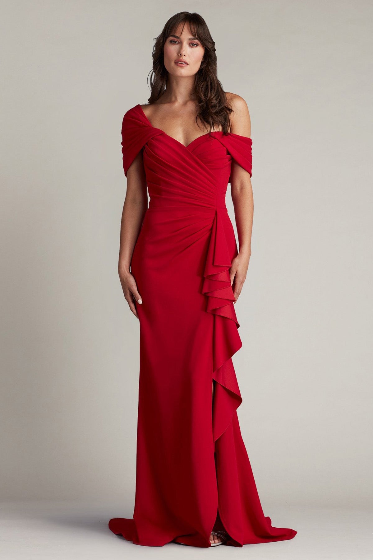 Tadashi Shoji Straplez V Yaka Maxi Abiye Elbise