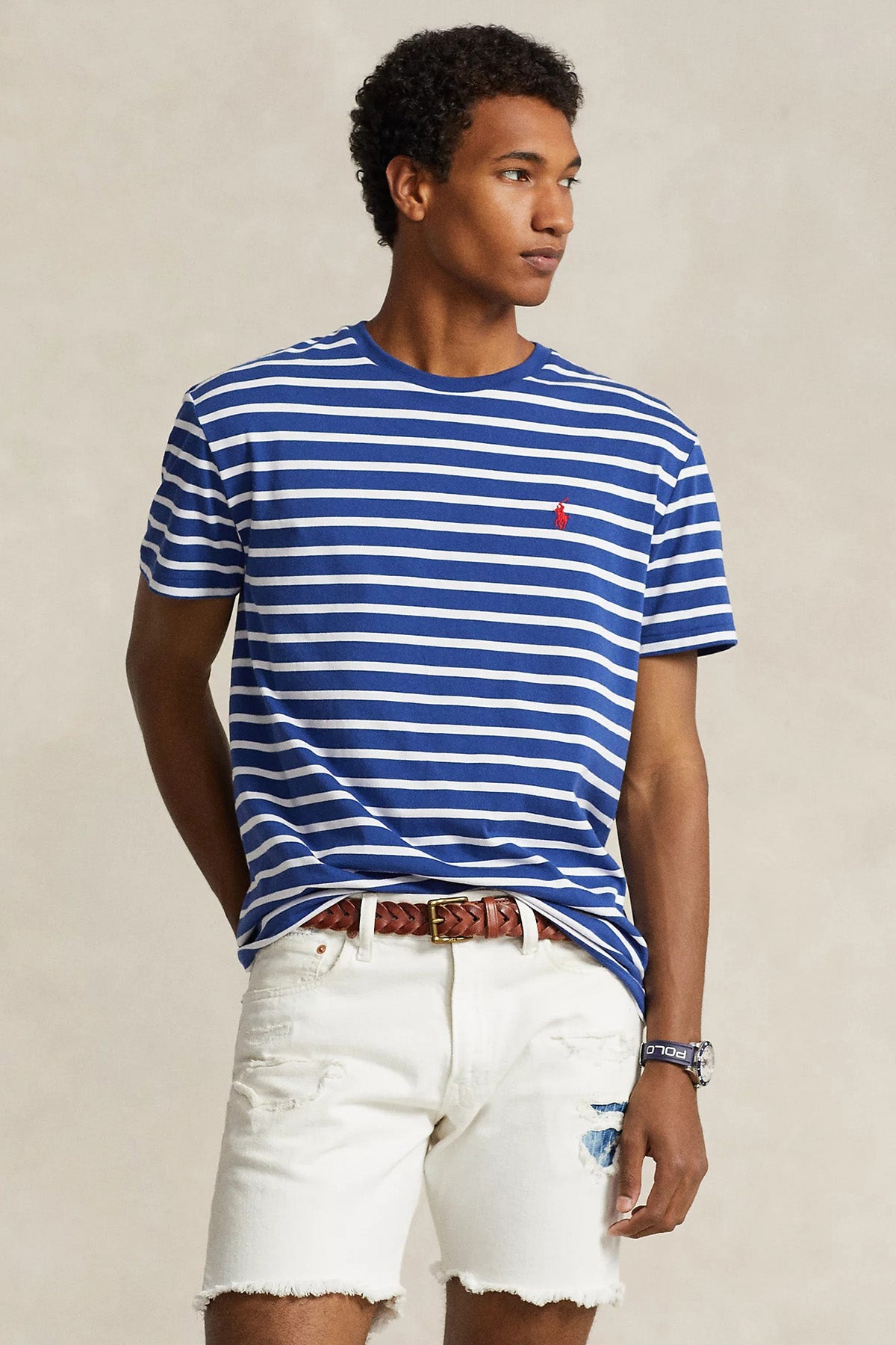 Polo Ralph Lauren Classic Fit Çizgili Yuvarlak Yaka T-shirt