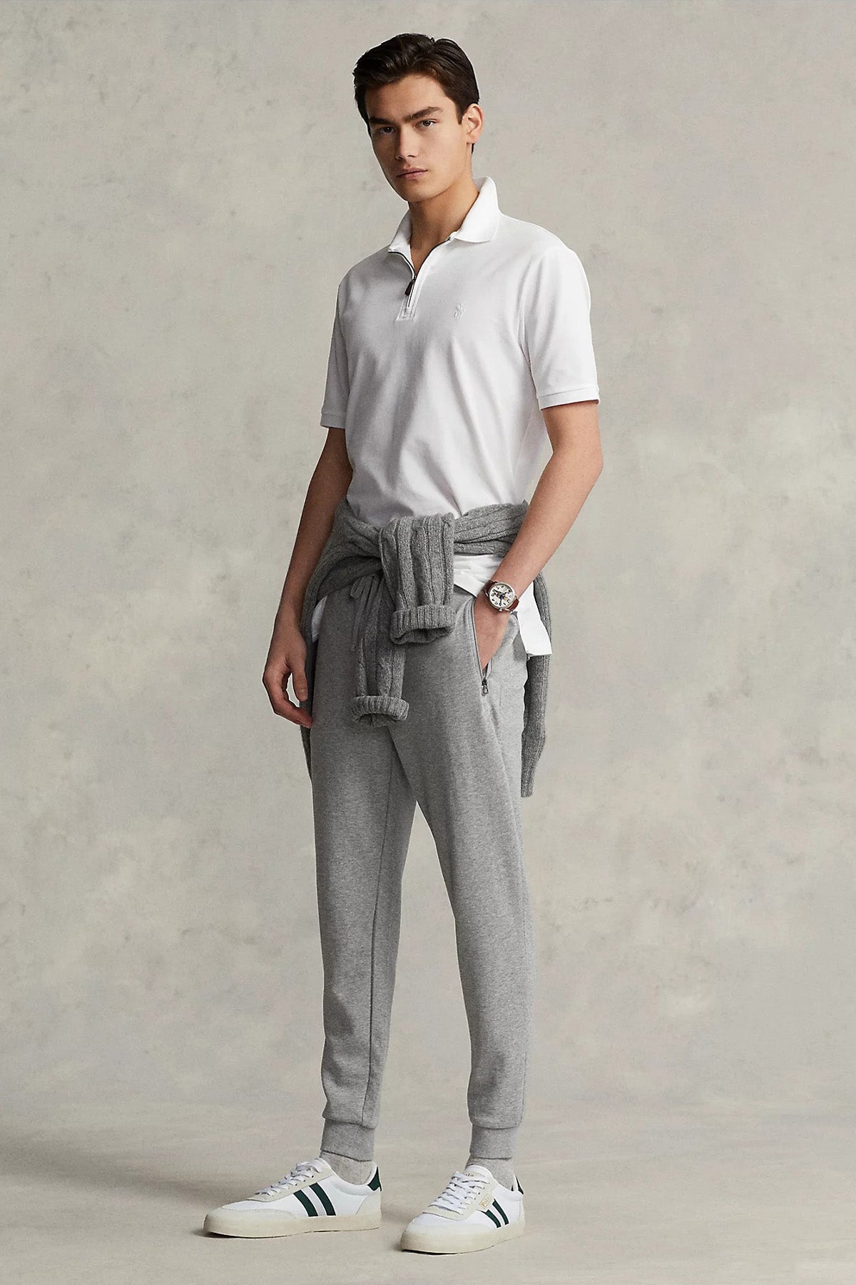 Polo Ralph Lauren Custom Slim Fit Stretch Mesh Fermuarlı Polo Yaka T-shirt-T-shirt-Libas