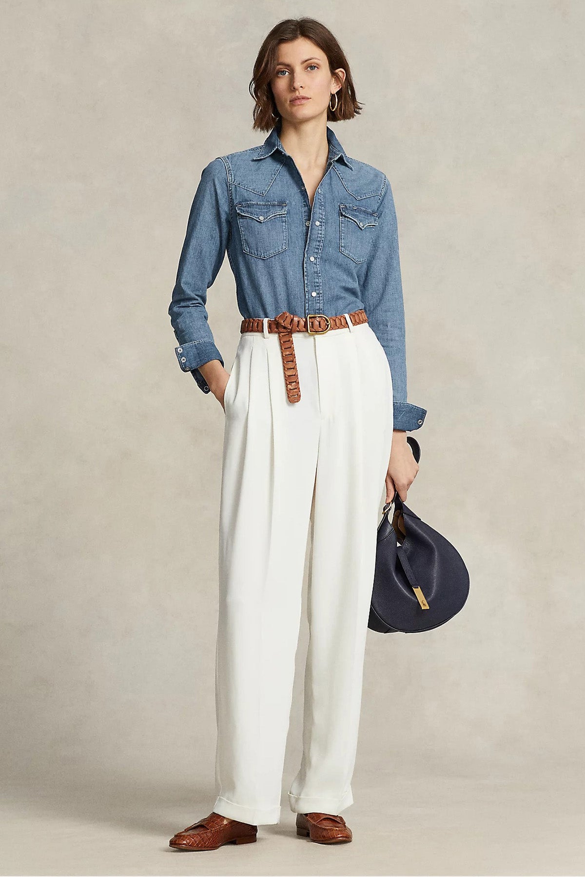 Polo Ralph Lauren Slim Fit Cep Detaylı Denim Gömlek-Gömlek-Libas