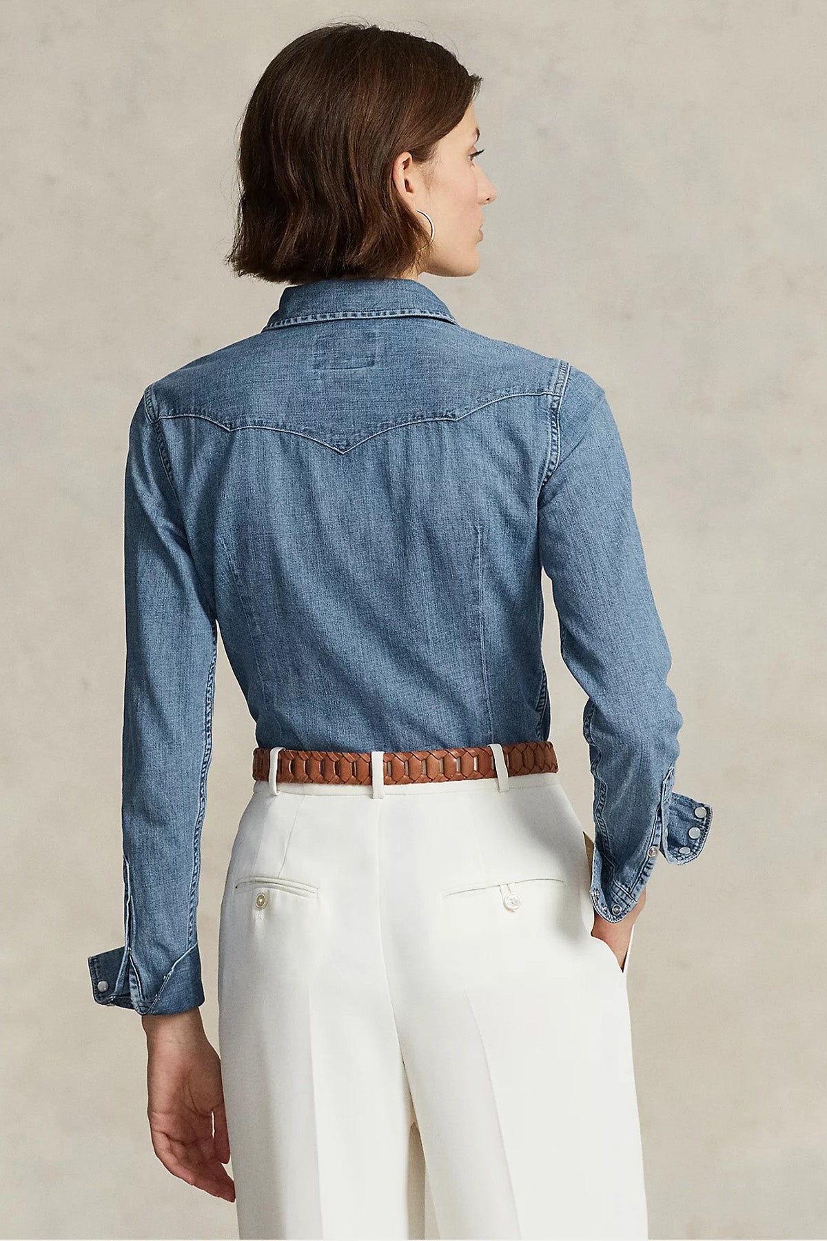 Polo Ralph Lauren Slim Fit Cep Detaylı Denim Gömlek-Gömlek-Libas