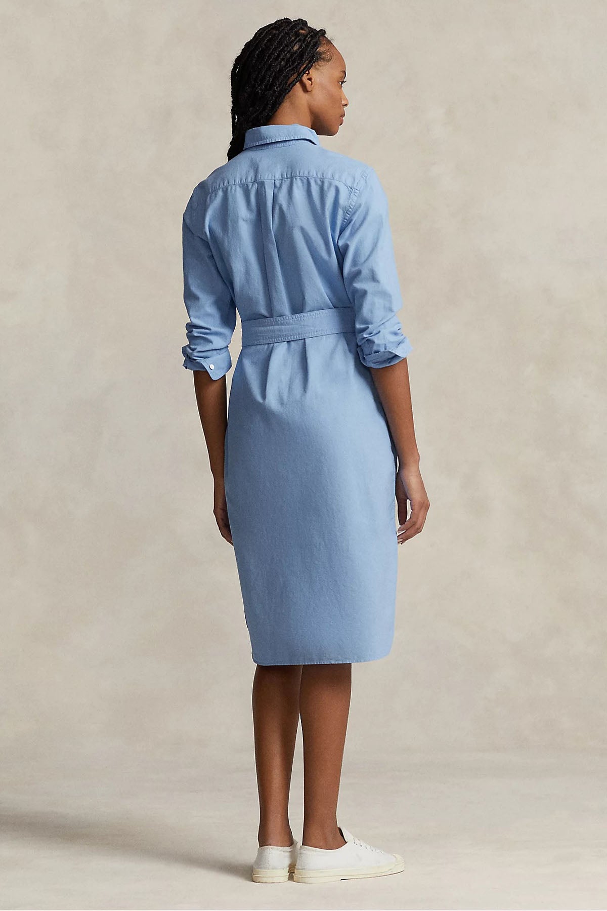 Polo Ralph Lauren Straight Fit Kuşaklı Midi Oxford Gömlek Elbise