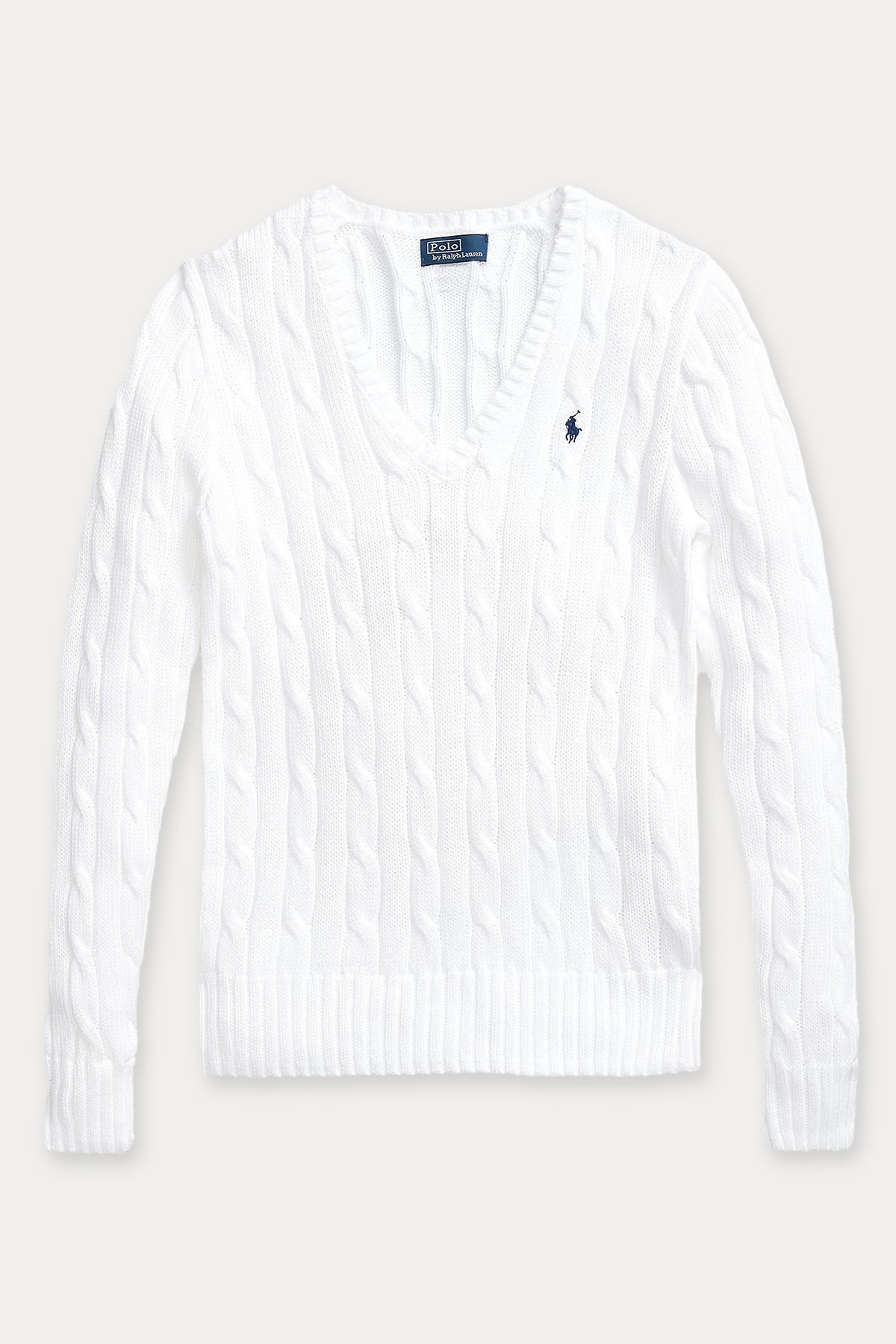 Polo Ralph Lauren Pima Cotton Slim Fit V Yaka Saç Örgü Triko